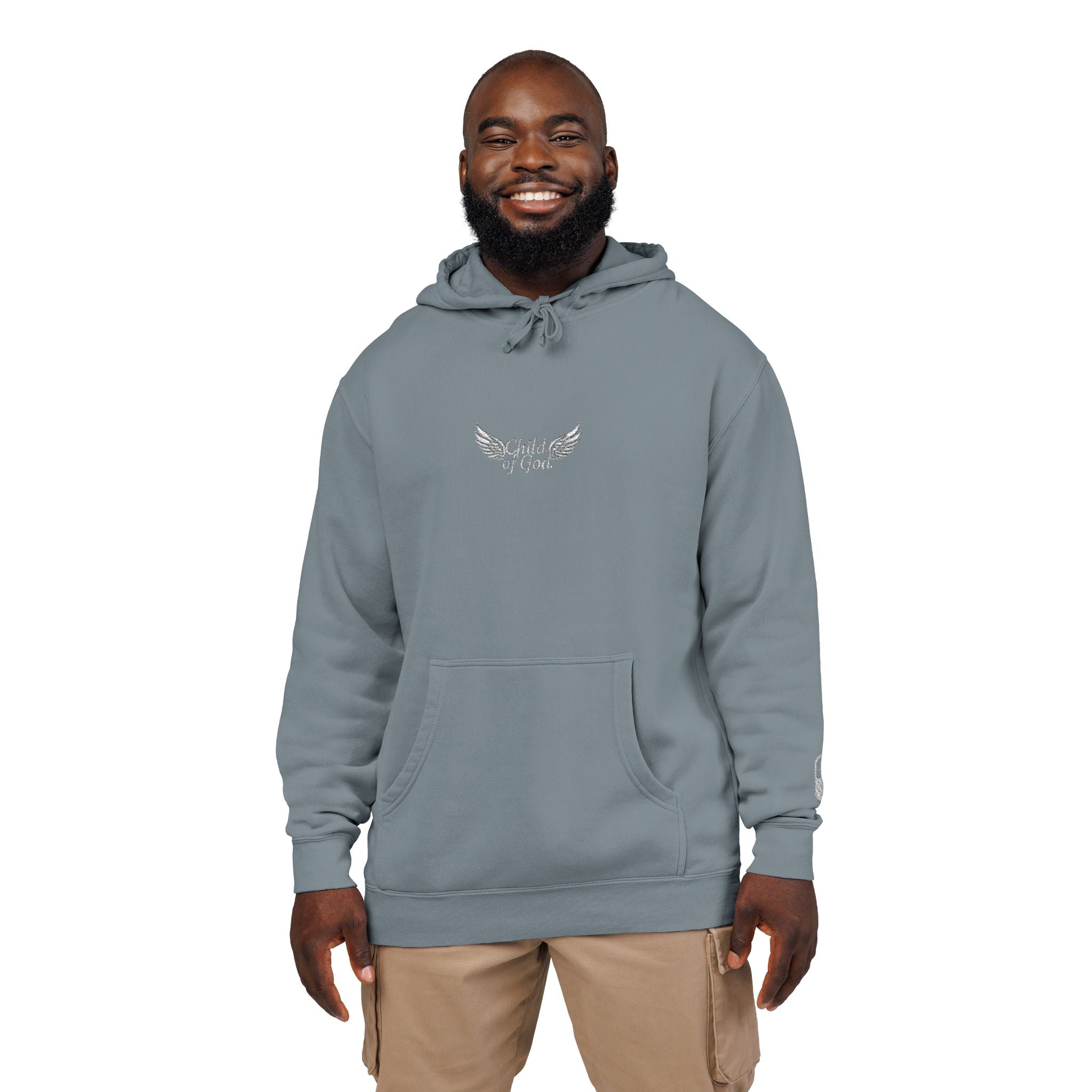 Embroidered Wings Unisex Pigment-Dyed Hoodie
