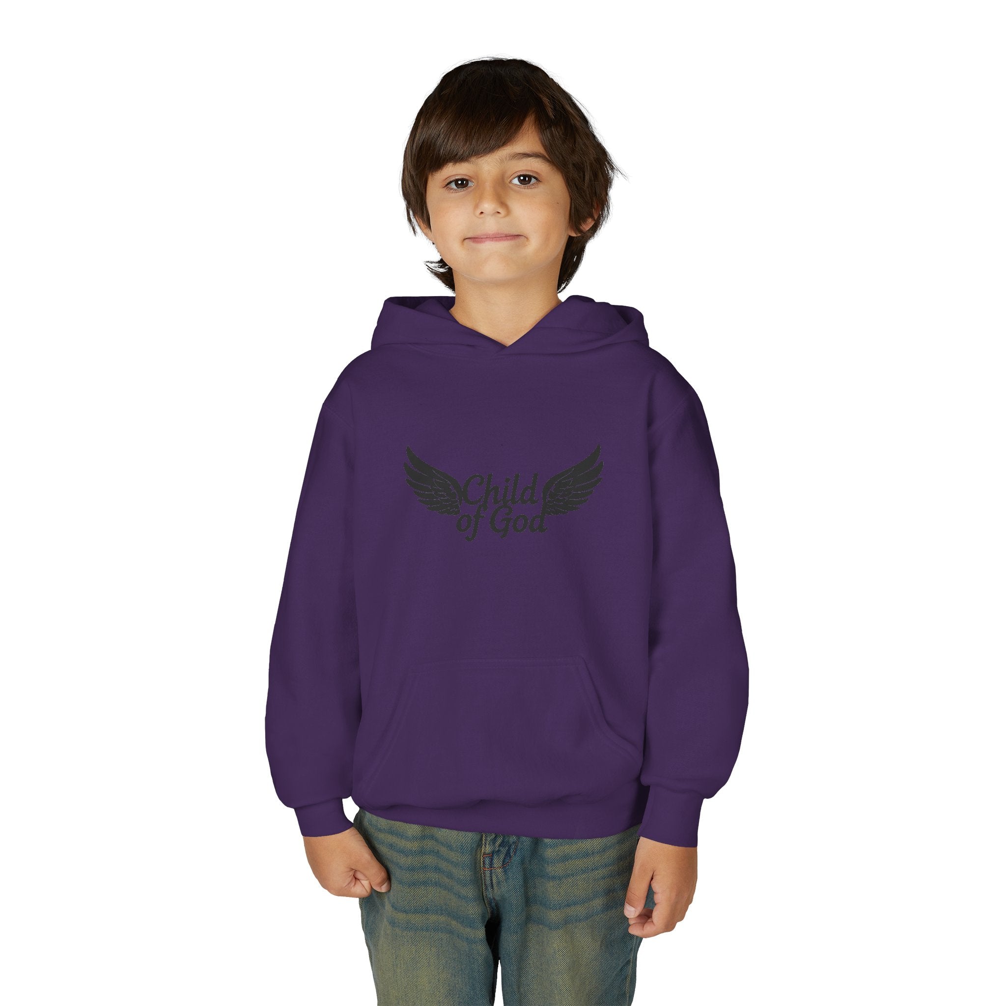 Child of God Youth Hoodie with Wings Design