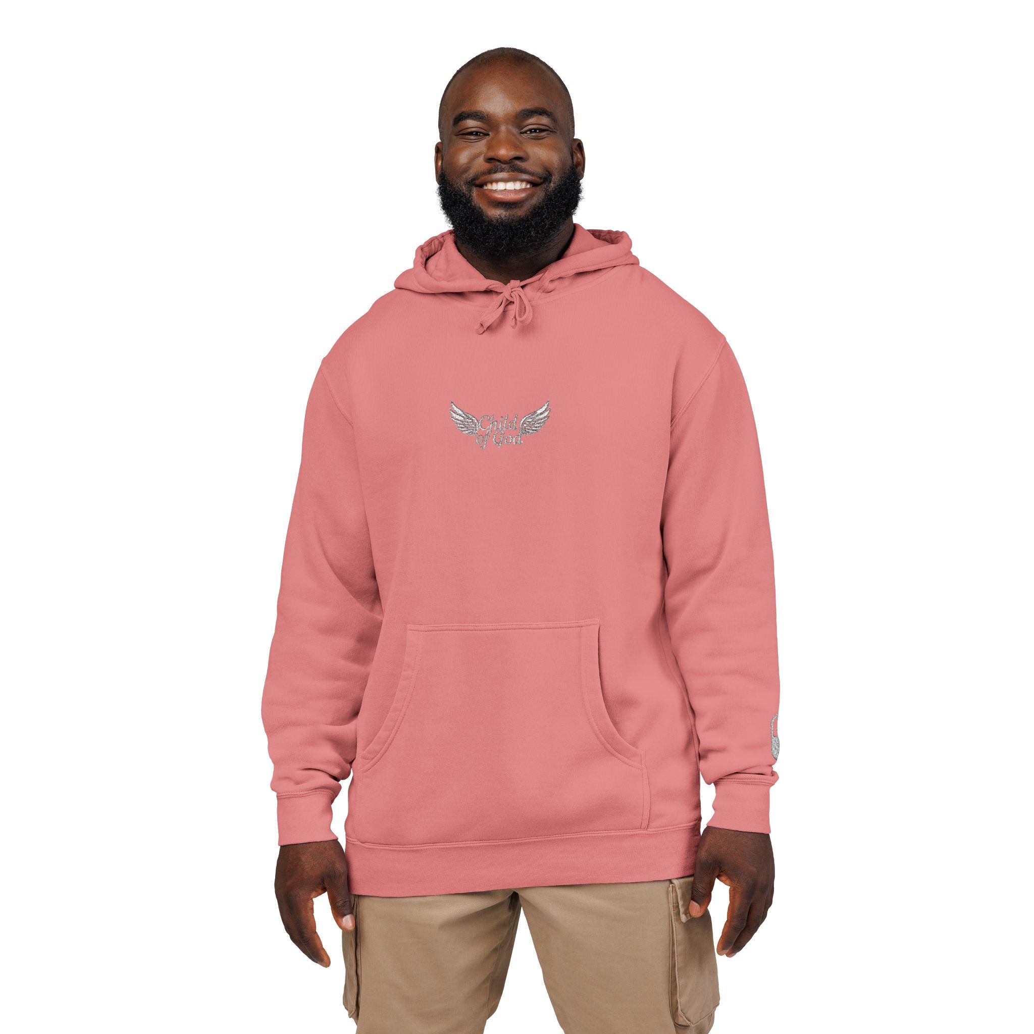 Embroidered Wings Unisex Pigment-Dyed Hoodie