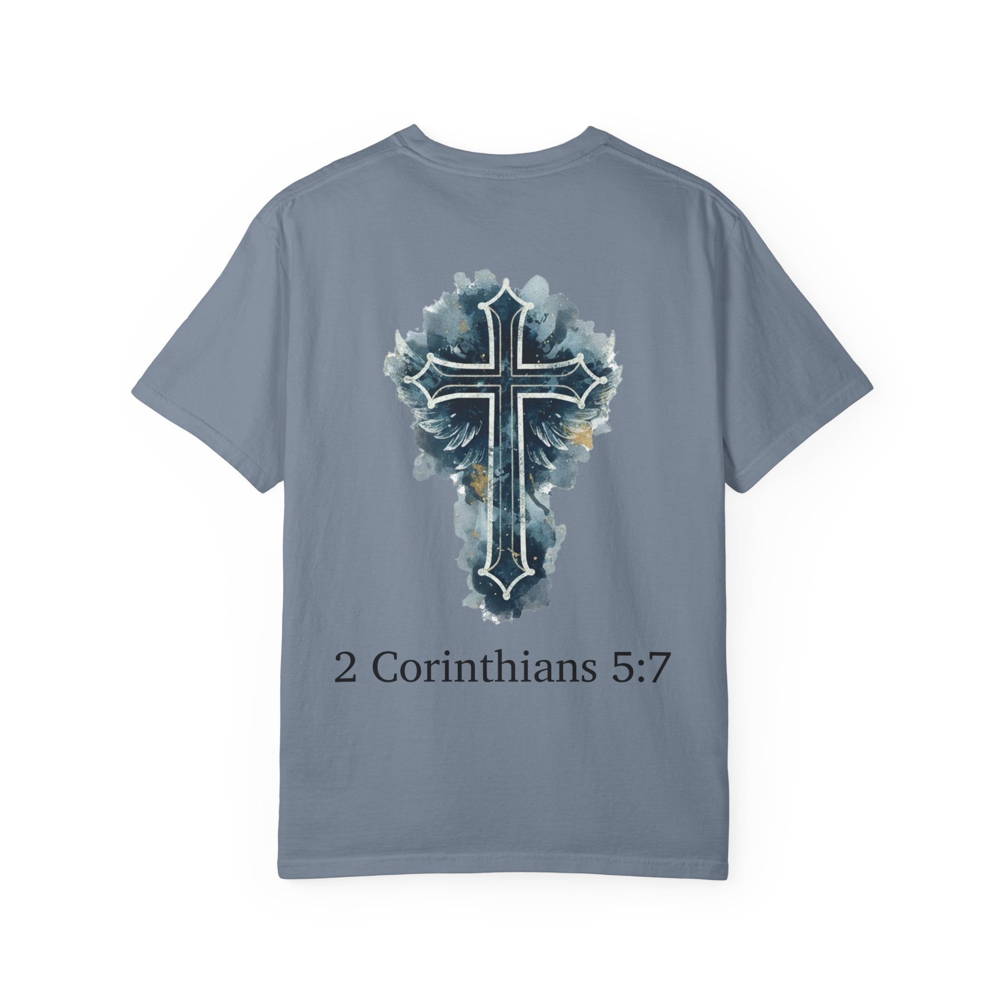 Faith-Inspired Lion Graphic Tee, Inspirational Christian T-Shirt, Unisex Walk by Faith Shirt, Biblical Quote Apparel, Gift for Believers