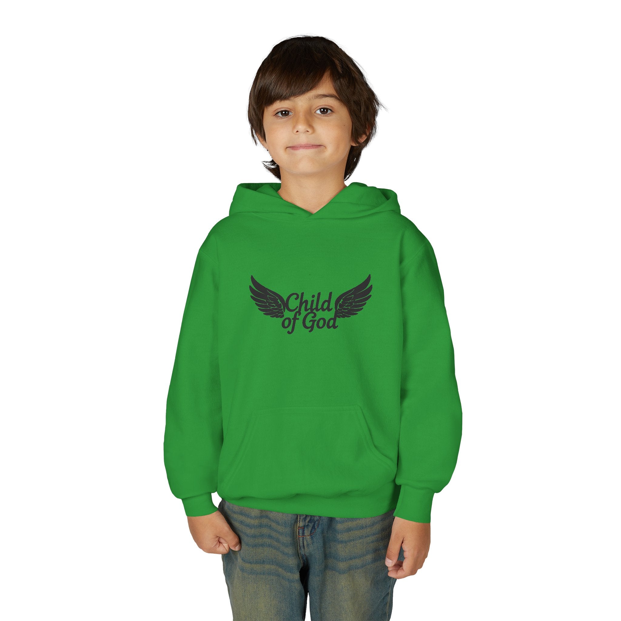 Child of God Youth Hoodie with Wings Design
