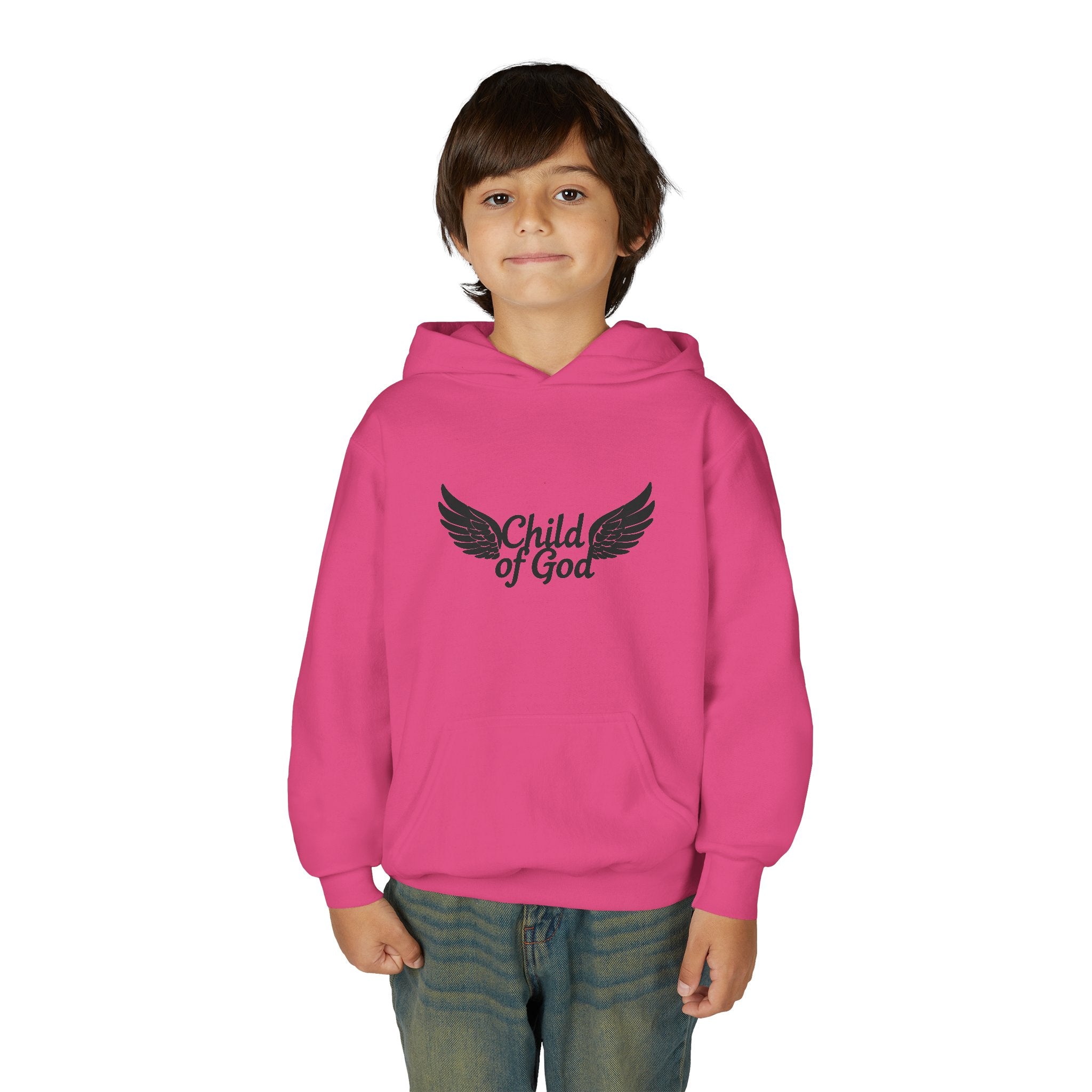 Child of God Youth Hoodie with Wings Design