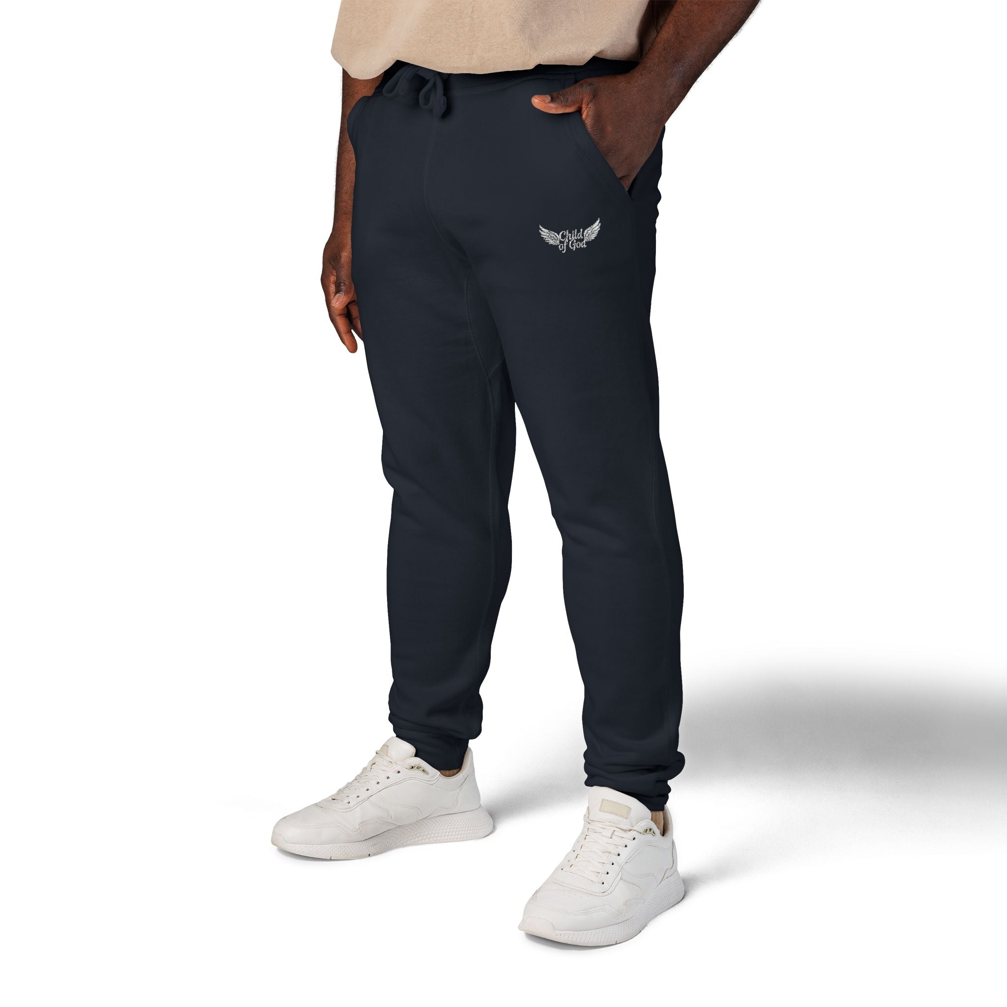 Embroidered Unisex Fleece Sweatpants - Cozy Comfort for Everyday Style