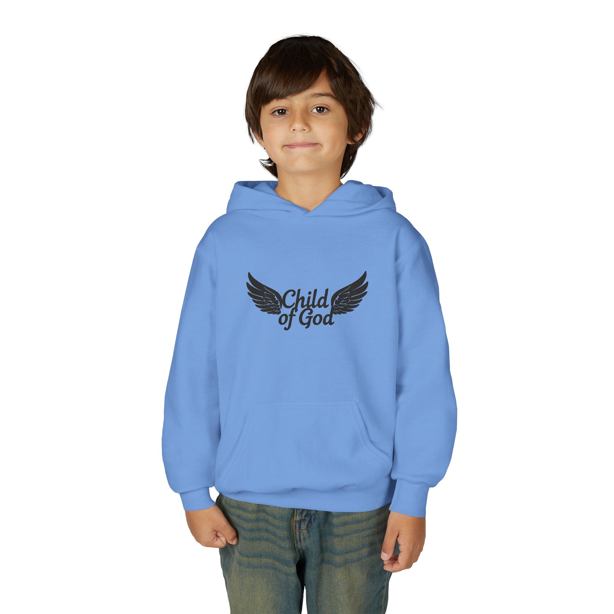 Child of God Youth Hoodie with Wings Design