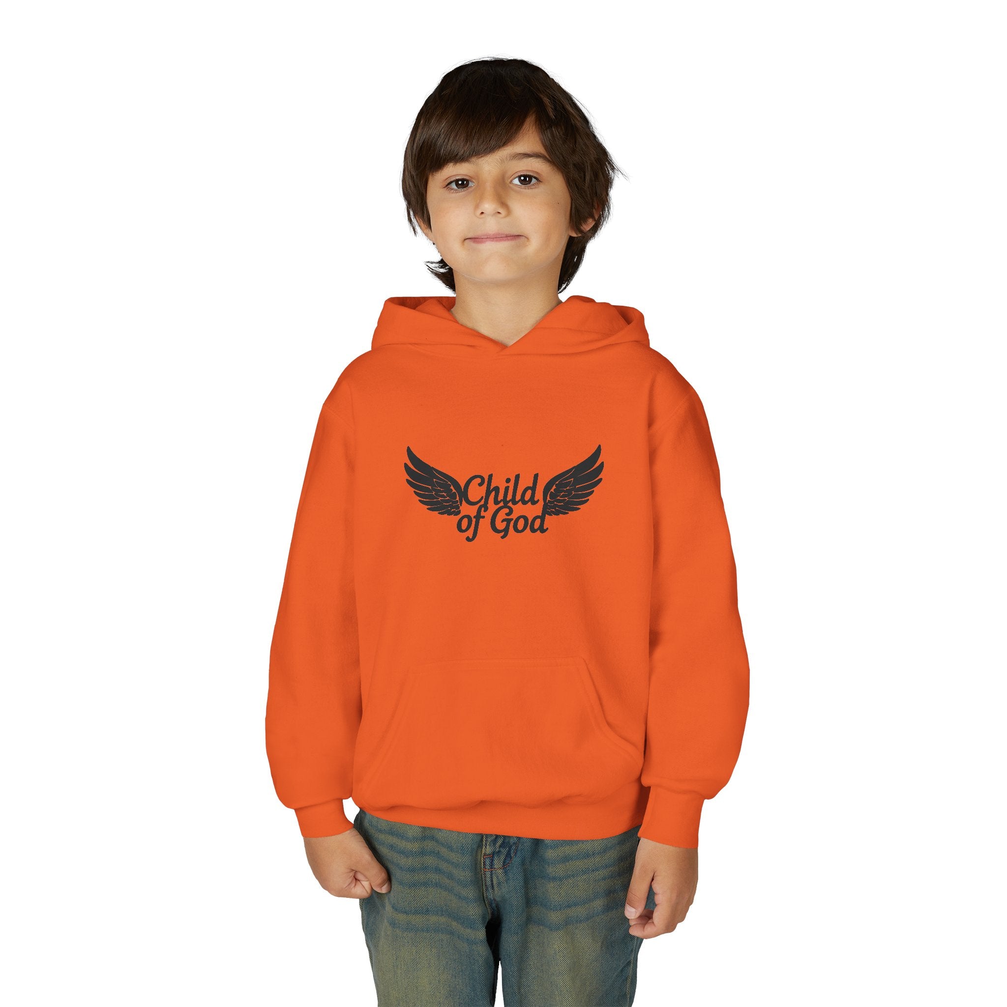 Child of God Youth Hoodie with Wings Design