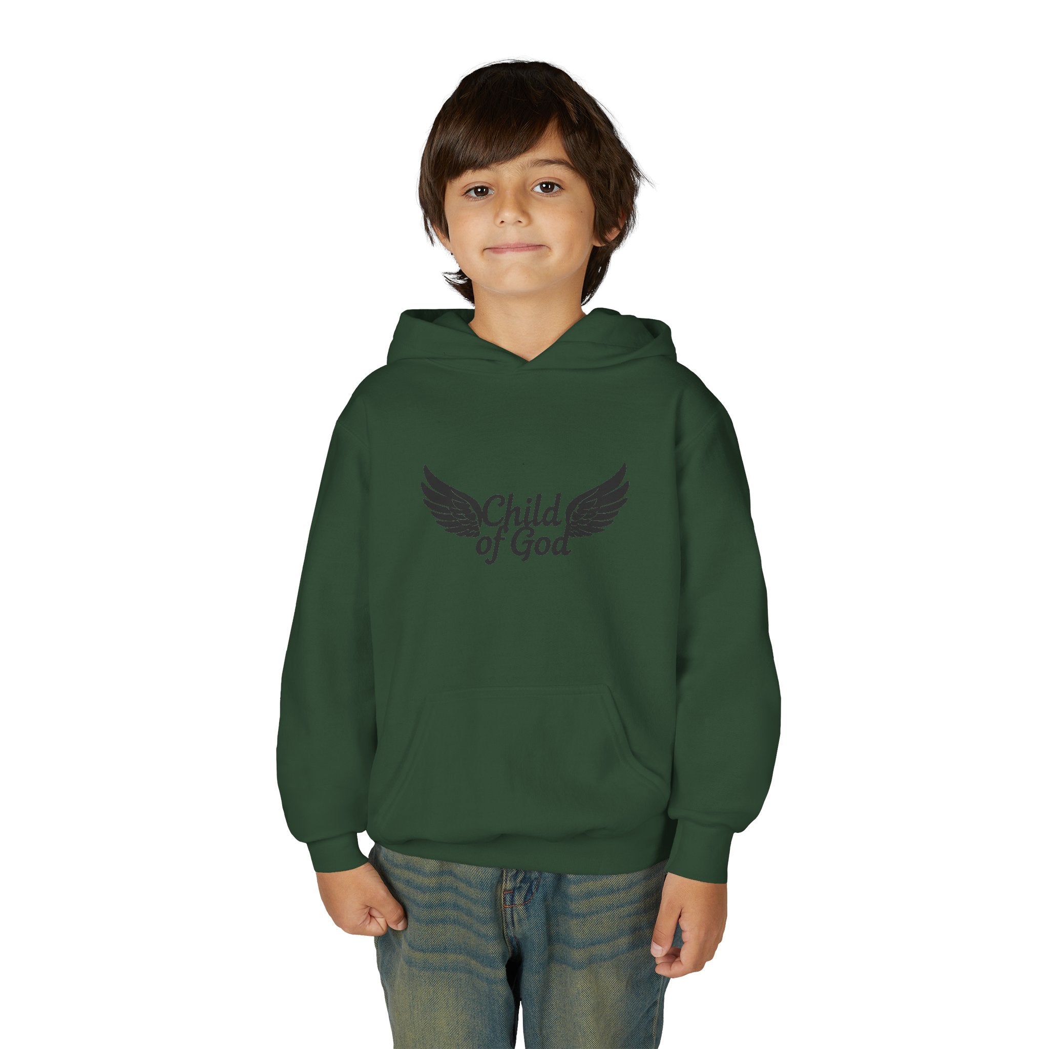 Child of God Youth Hoodie with Wings Design