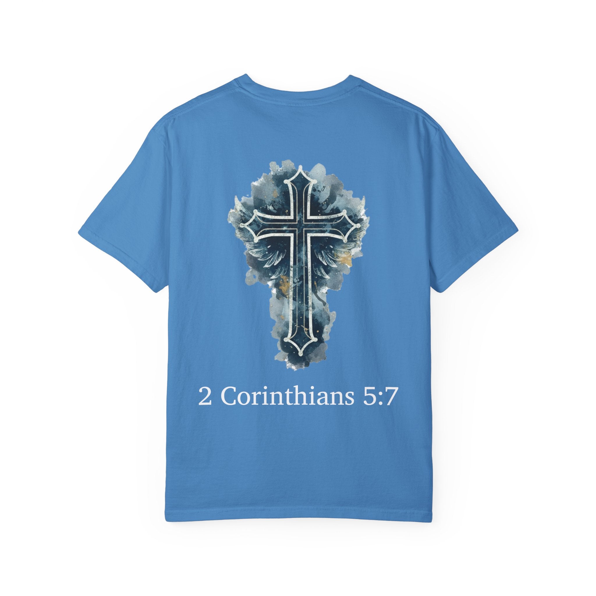 Faith-Inspired Lion Graphic Tee, Inspirational Christian T-Shirt, Unisex Walk by Faith Shirt, Biblical Quote Apparel, Gift for Believers