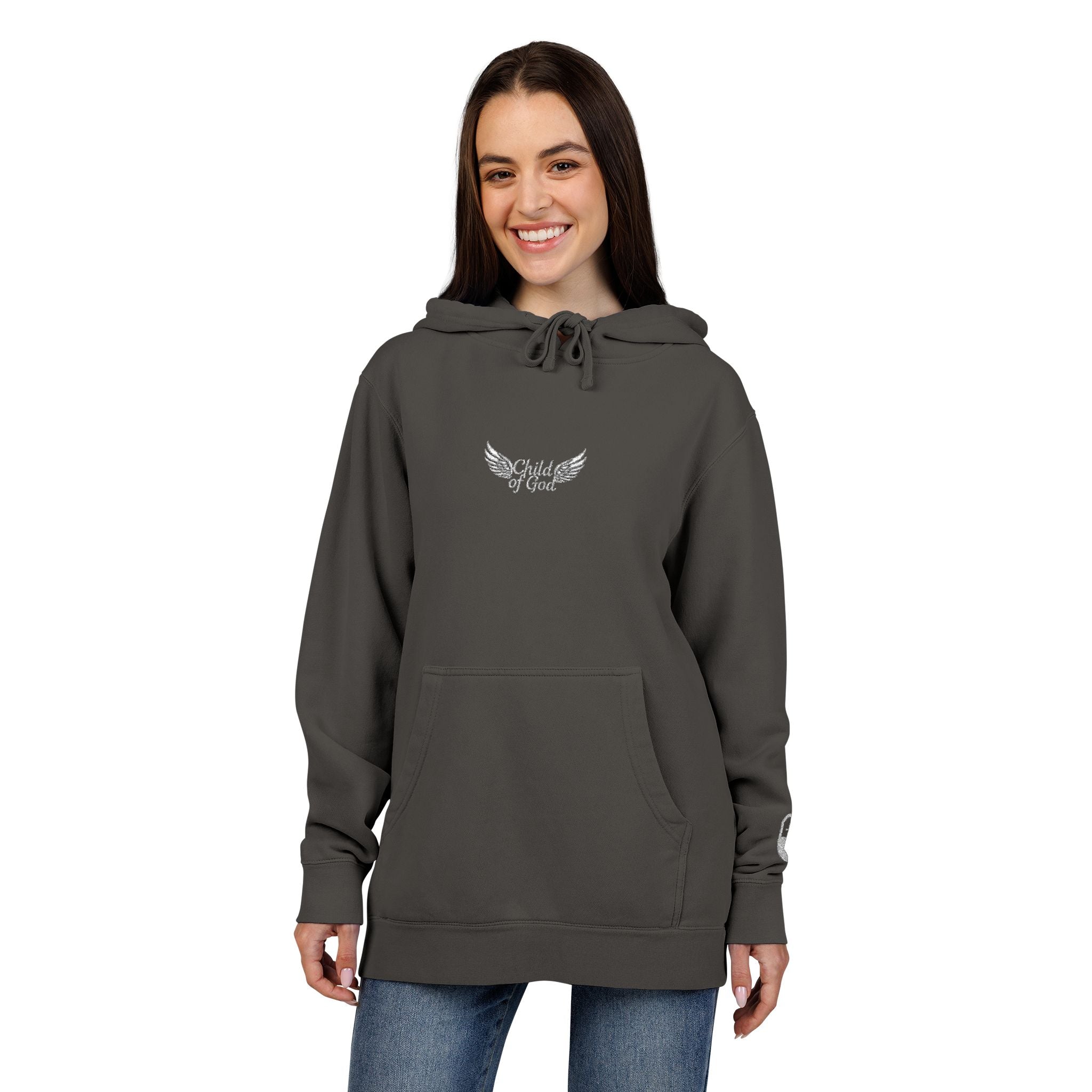 Embroidered Wings Unisex Pigment-Dyed Hoodie