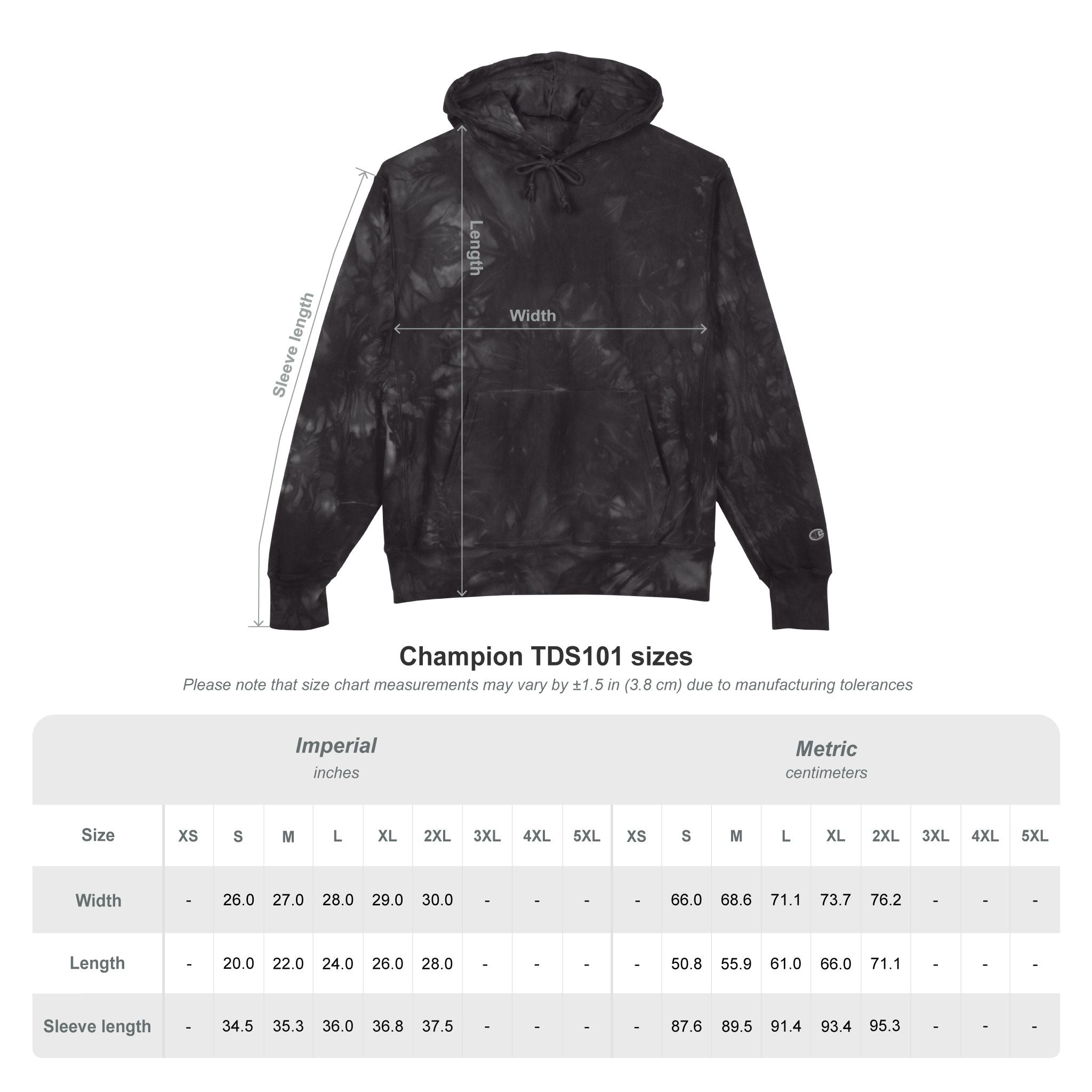 Tie-Dye Champion Hoodie with Embroidery