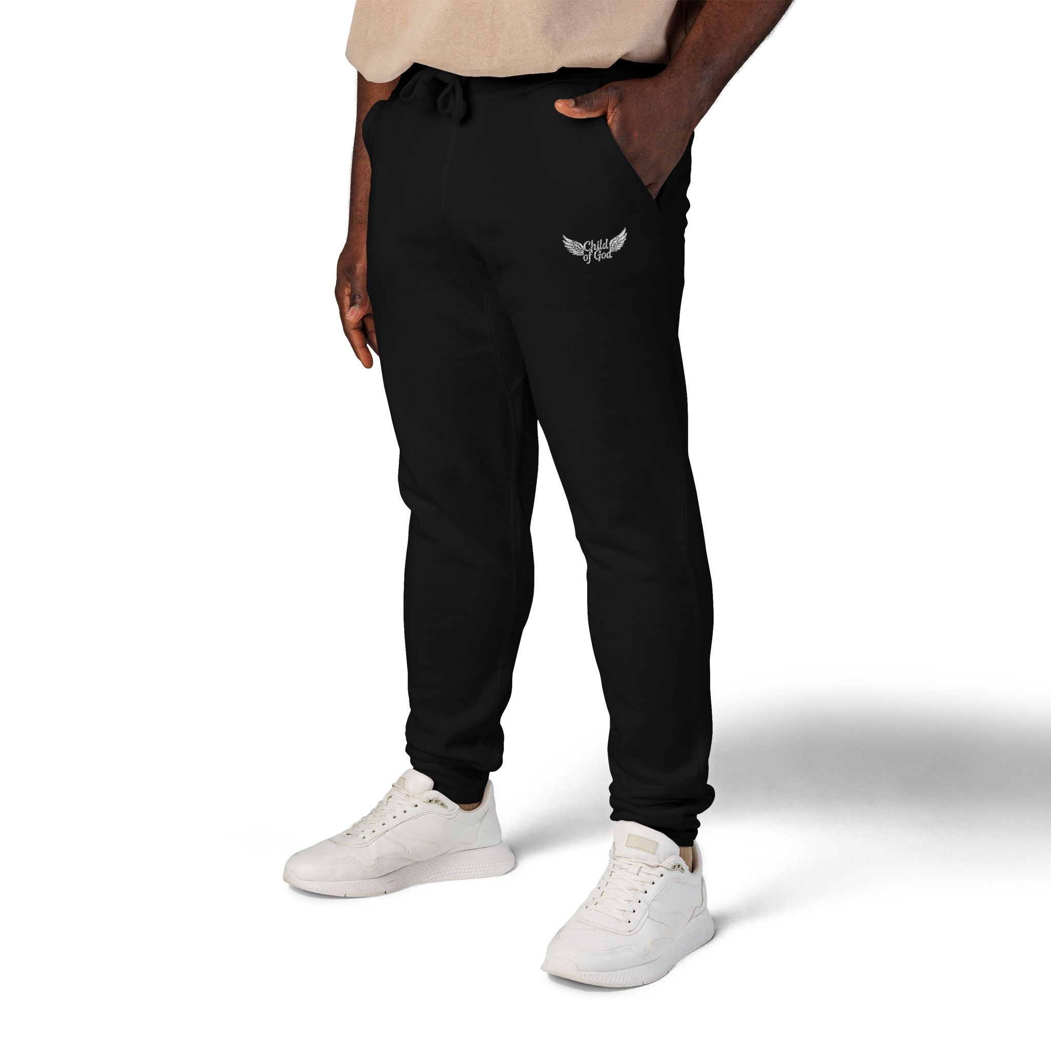 Embroidered Unisex Fleece Sweatpants - Cozy Comfort for Everyday Style