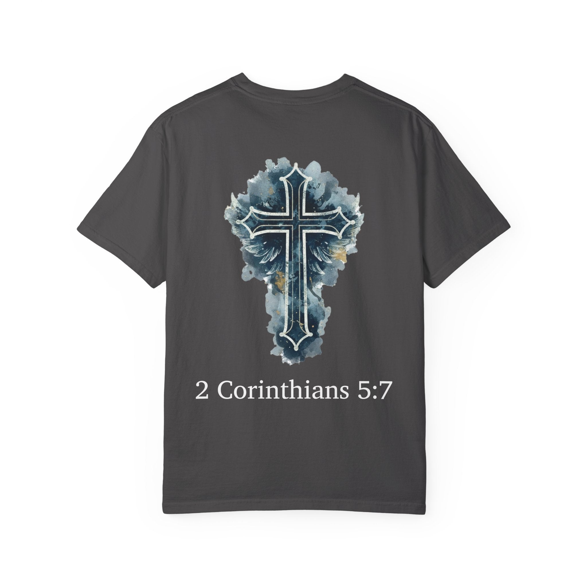 Faith-Inspired Lion Graphic Tee, Inspirational Christian T-Shirt, Unisex Walk by Faith Shirt, Biblical Quote Apparel, Gift for Believers
