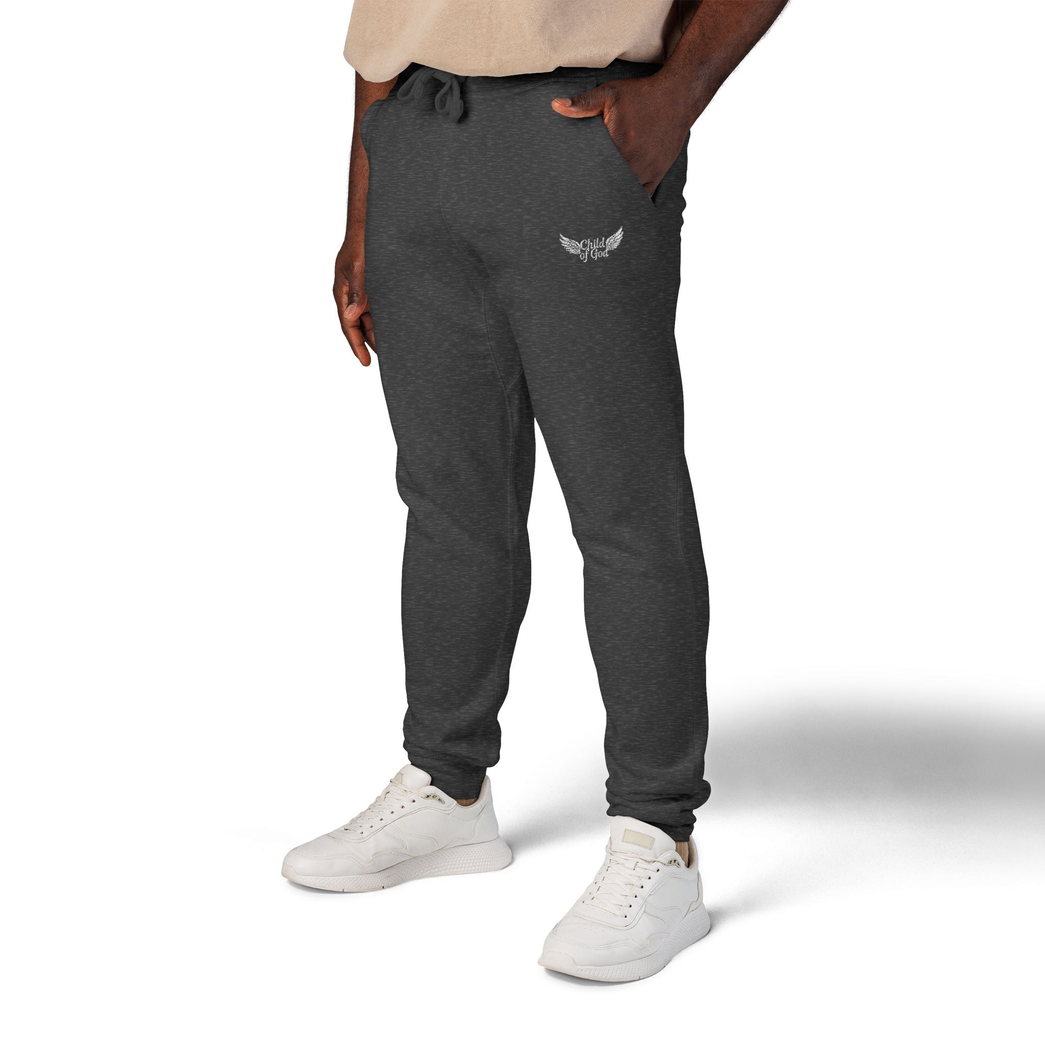 Embroidered Unisex Fleece Sweatpants - Cozy Comfort for Everyday Style