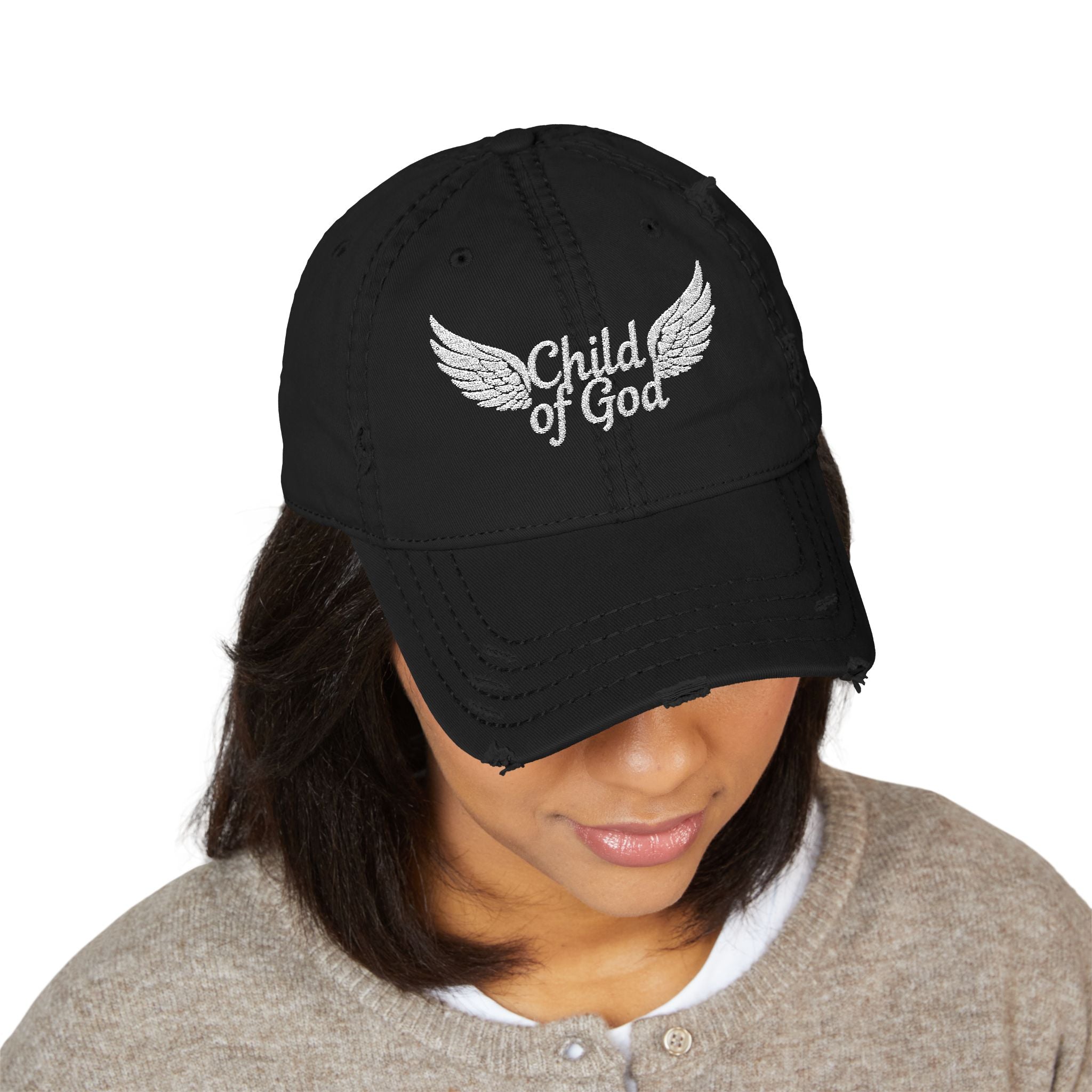 Embroidered Distressed Dad Hat - 'Child of God'