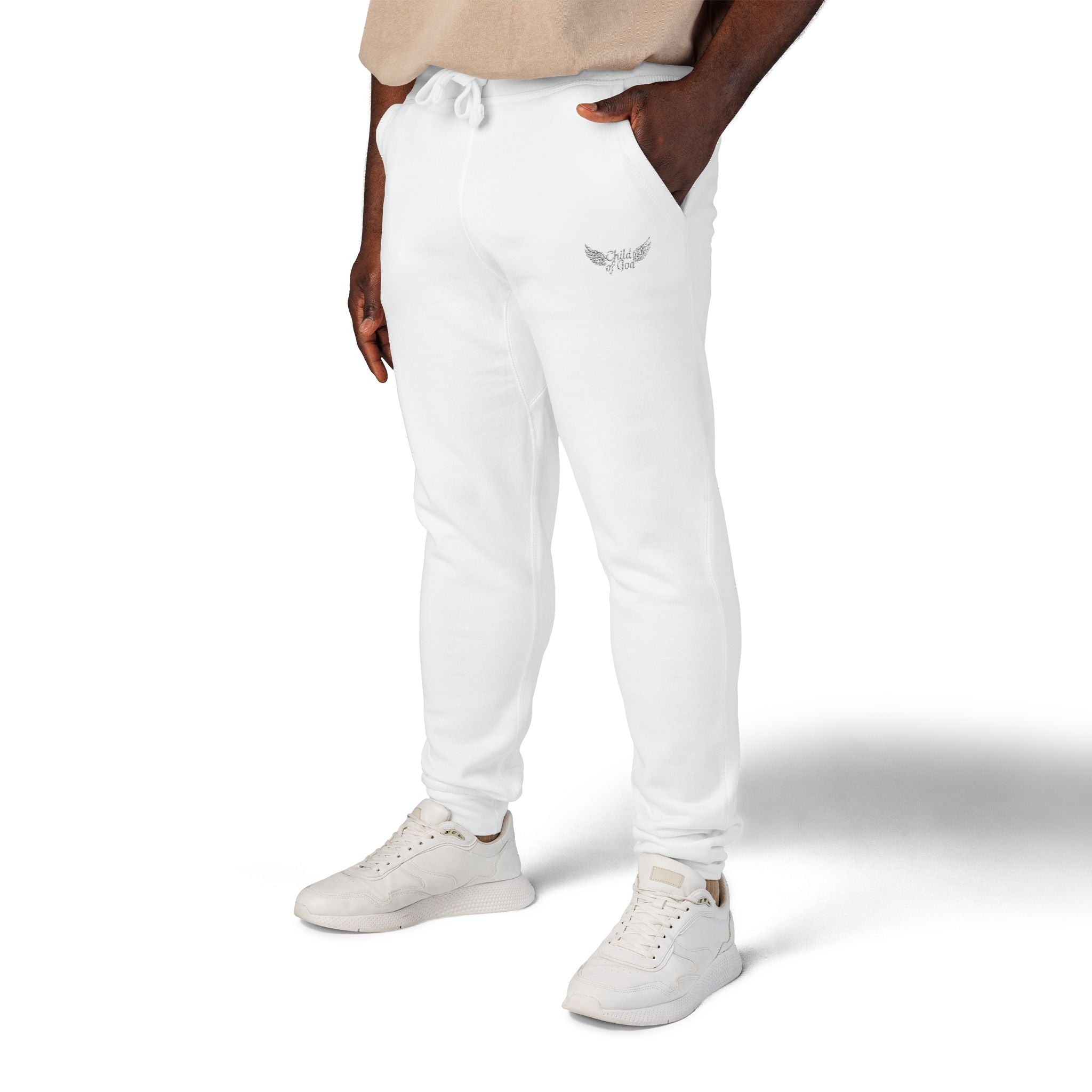 Embroidered Unisex Fleece Sweatpants - Cozy Comfort for Everyday Style
