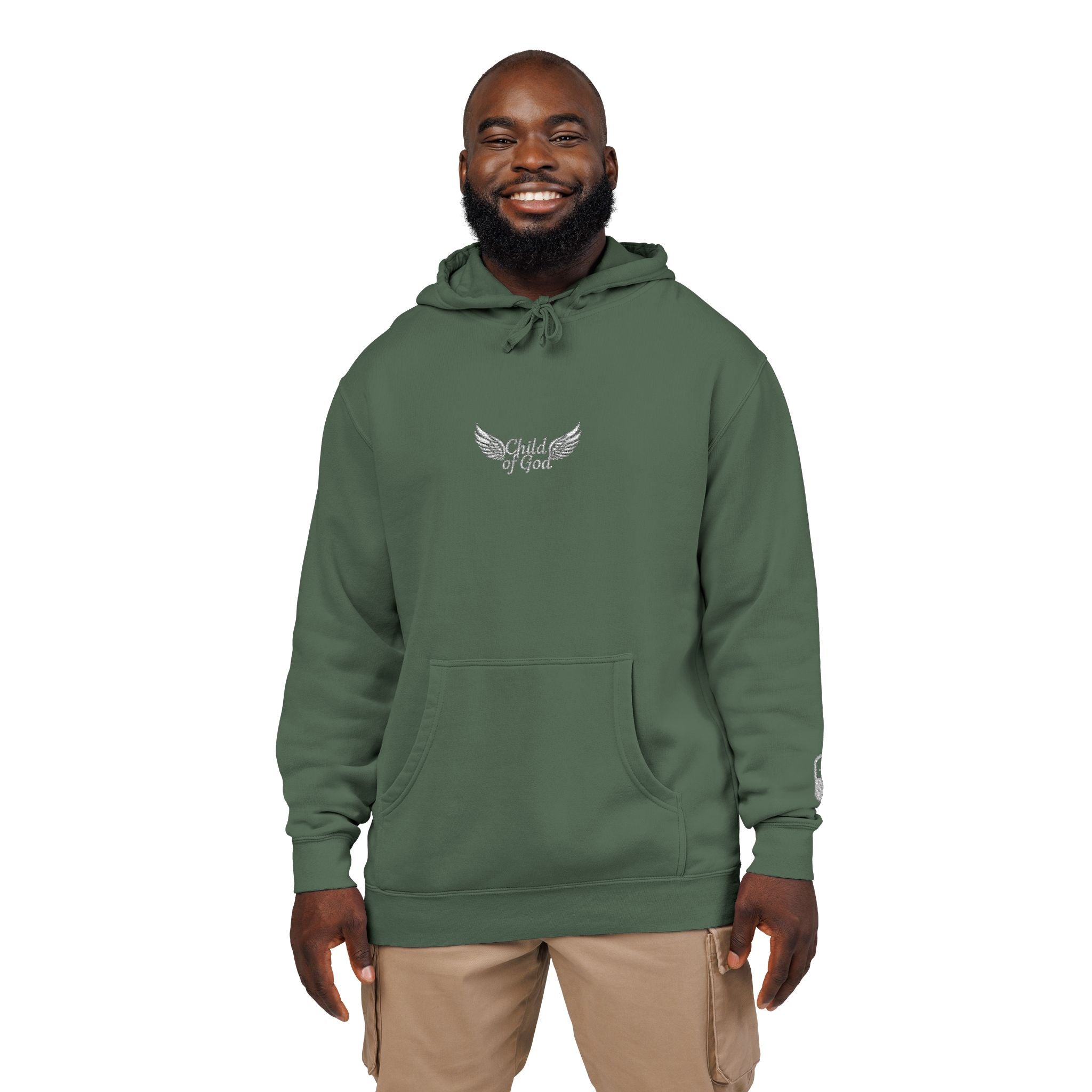 Embroidered Wings Unisex Pigment-Dyed Hoodie