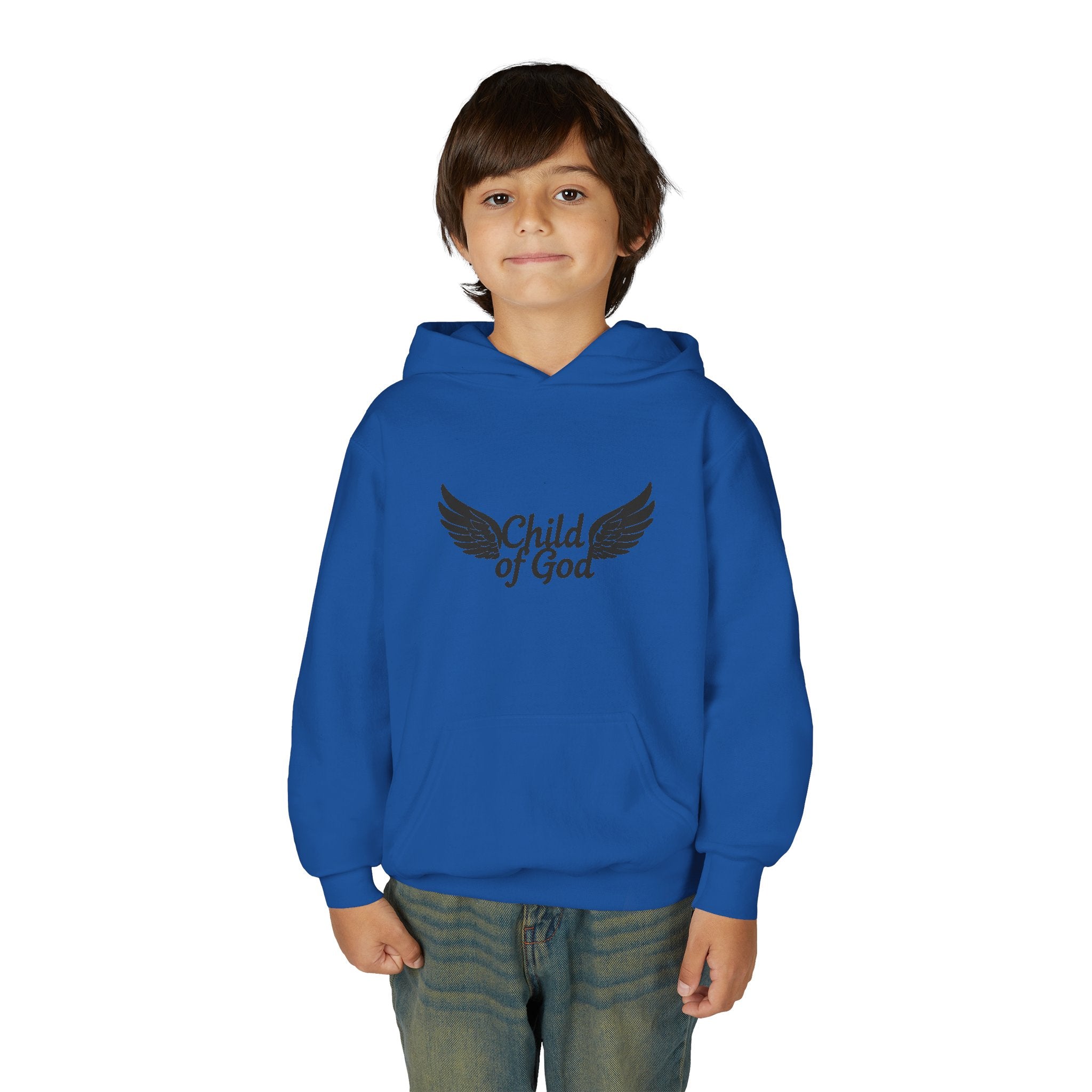 Child of God Youth Hoodie with Wings Design