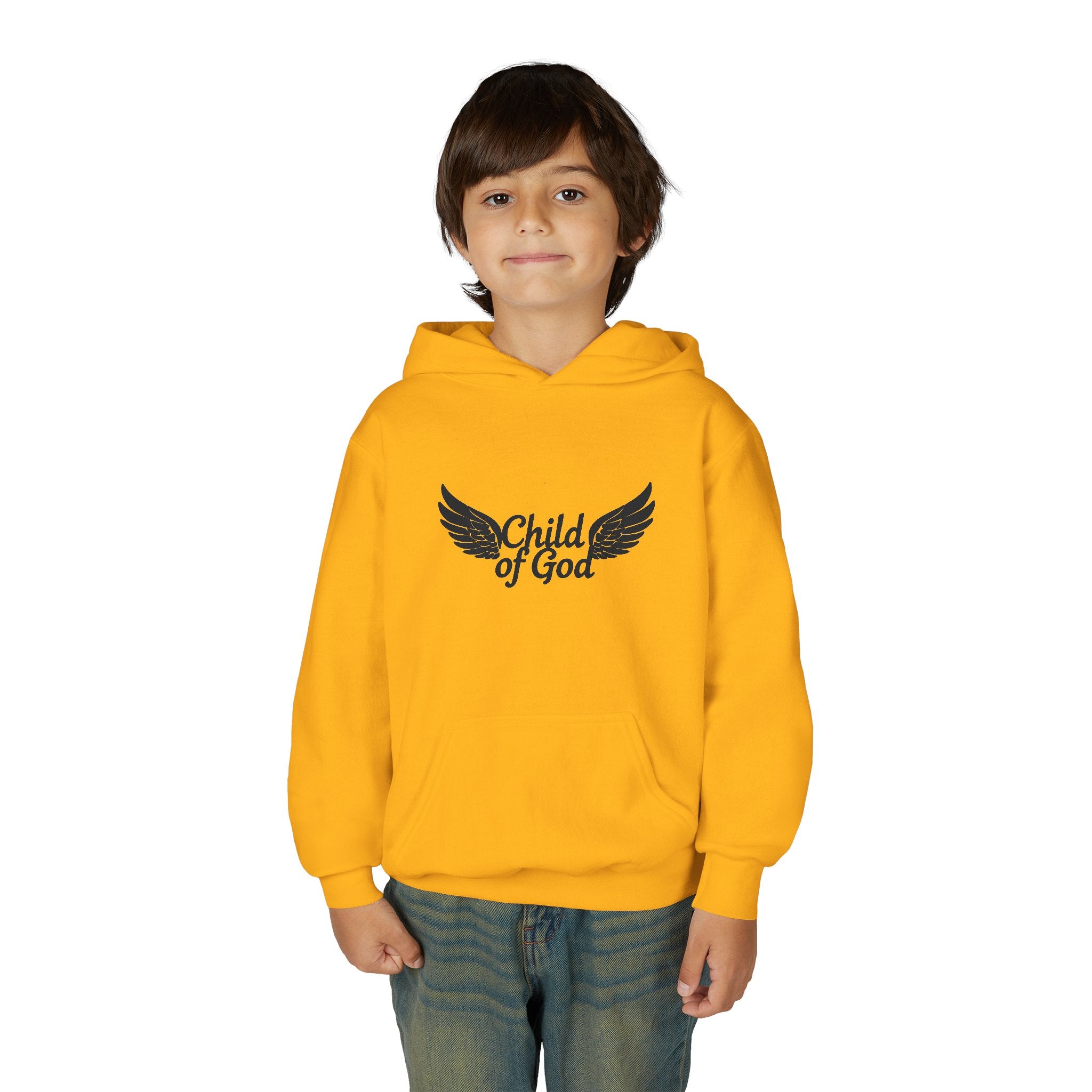 Child of God Youth Hoodie with Wings Design