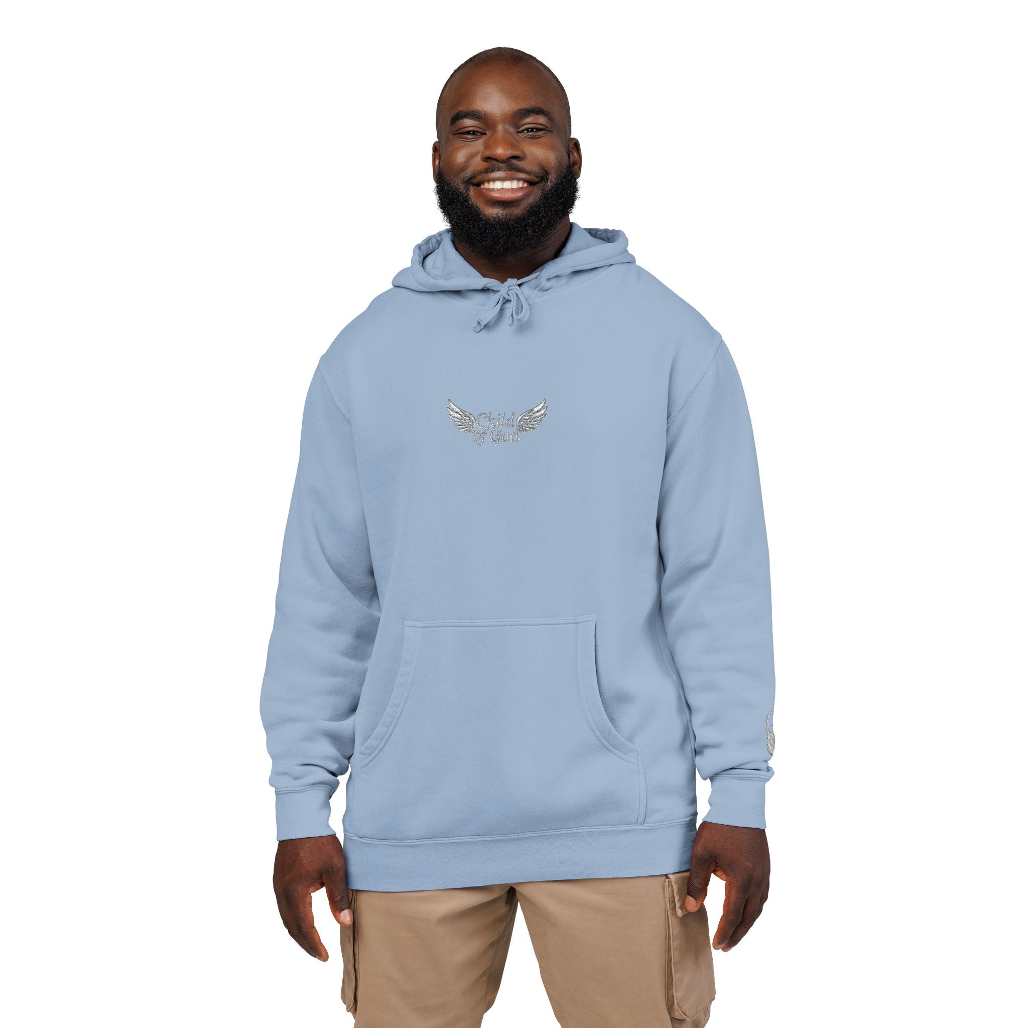 Embroidered Wings Unisex Pigment-Dyed Hoodie