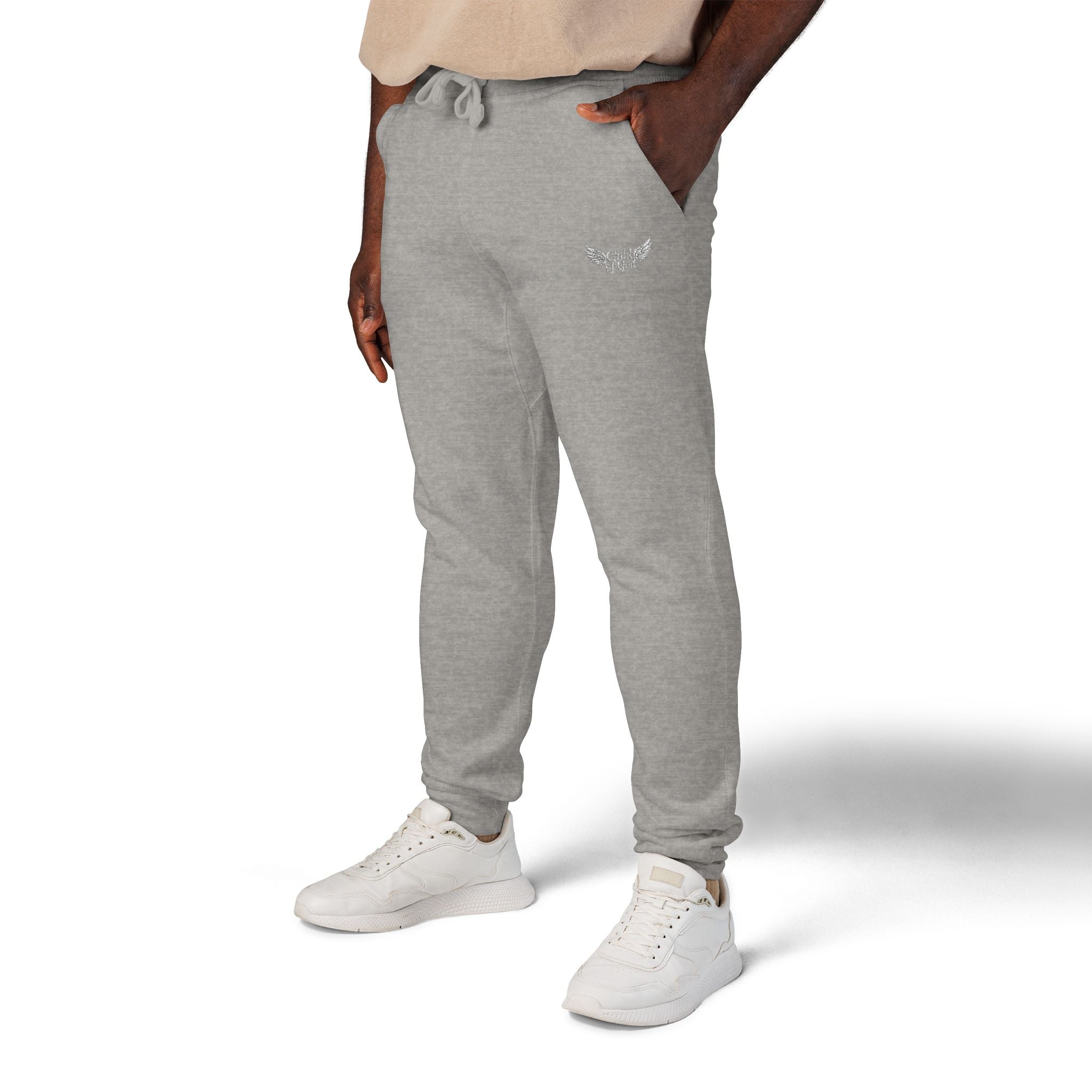 Embroidered Unisex Fleece Sweatpants - Cozy Comfort for Everyday Style