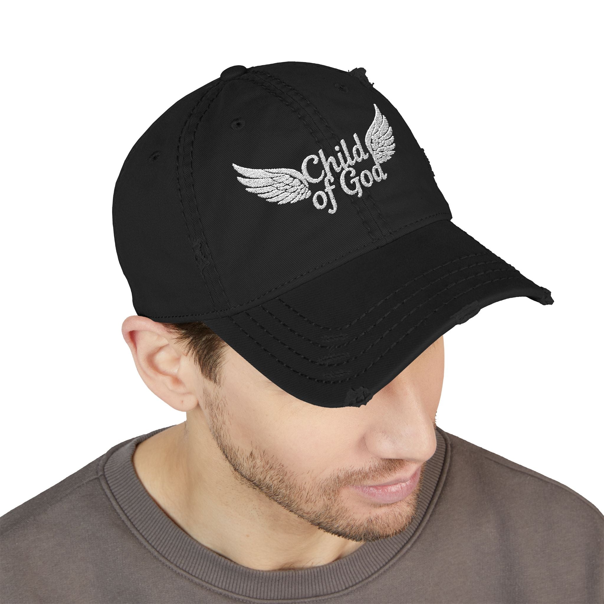 Embroidered Distressed Dad Hat - 'Child of God'