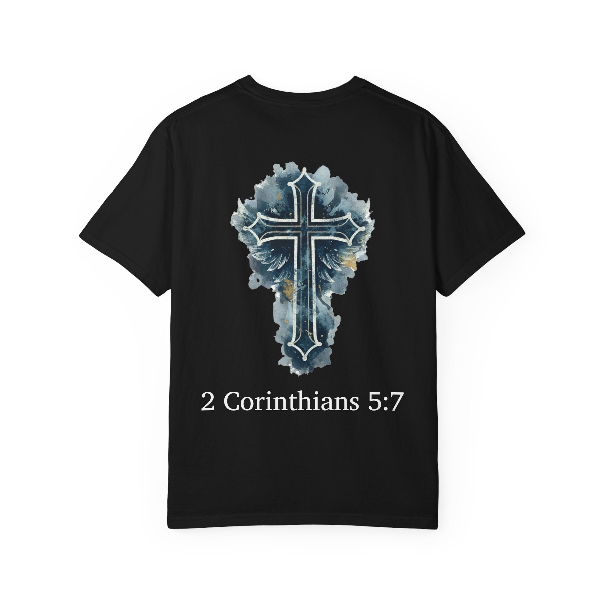 Faith-Inspired Lion Graphic Tee, Inspirational Christian T-Shirt, Unisex Walk by Faith Shirt, Biblical Quote Apparel, Gift for Believers