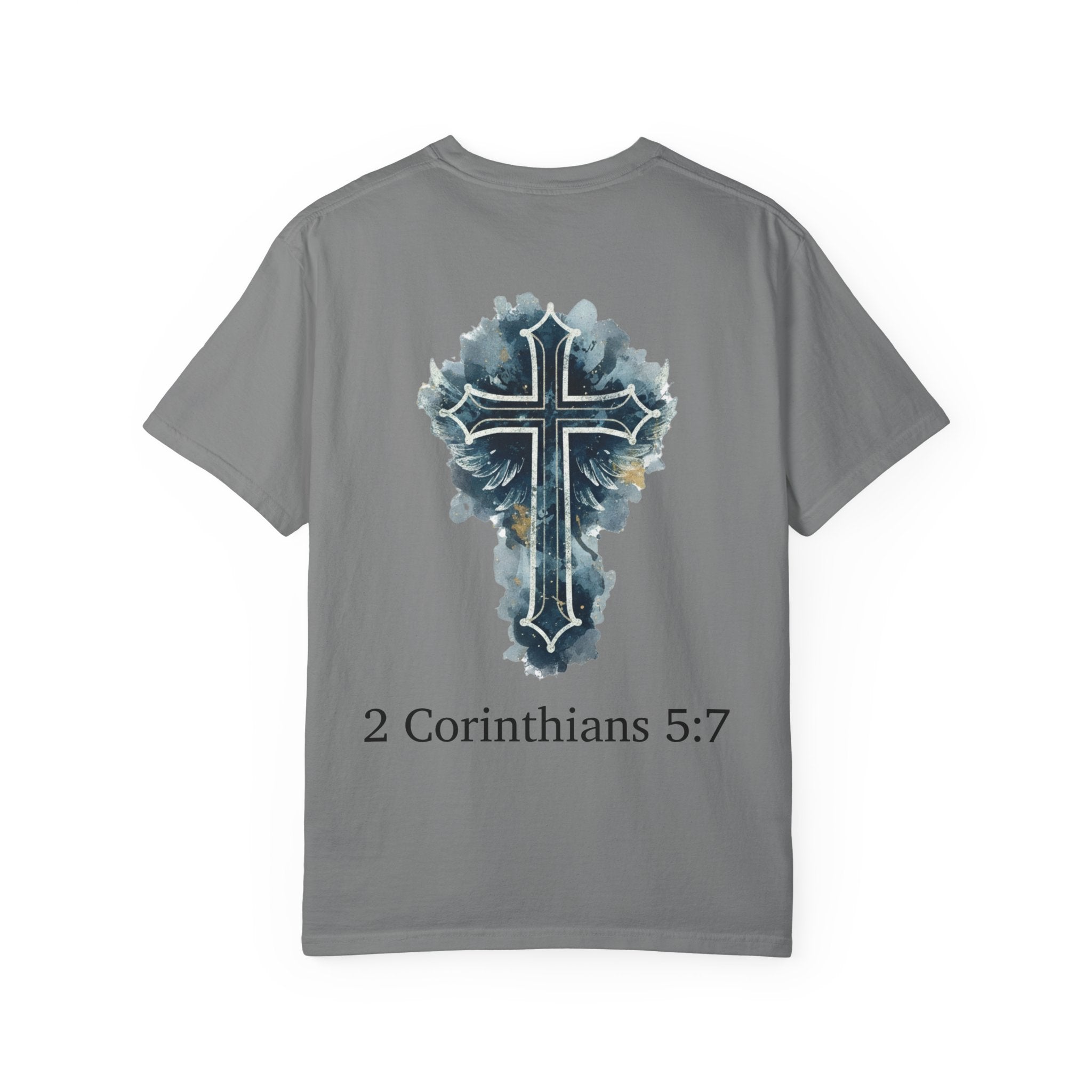 Faith-Inspired Lion Graphic Tee, Inspirational Christian T-Shirt, Unisex Walk by Faith Shirt, Biblical Quote Apparel, Gift for Believers