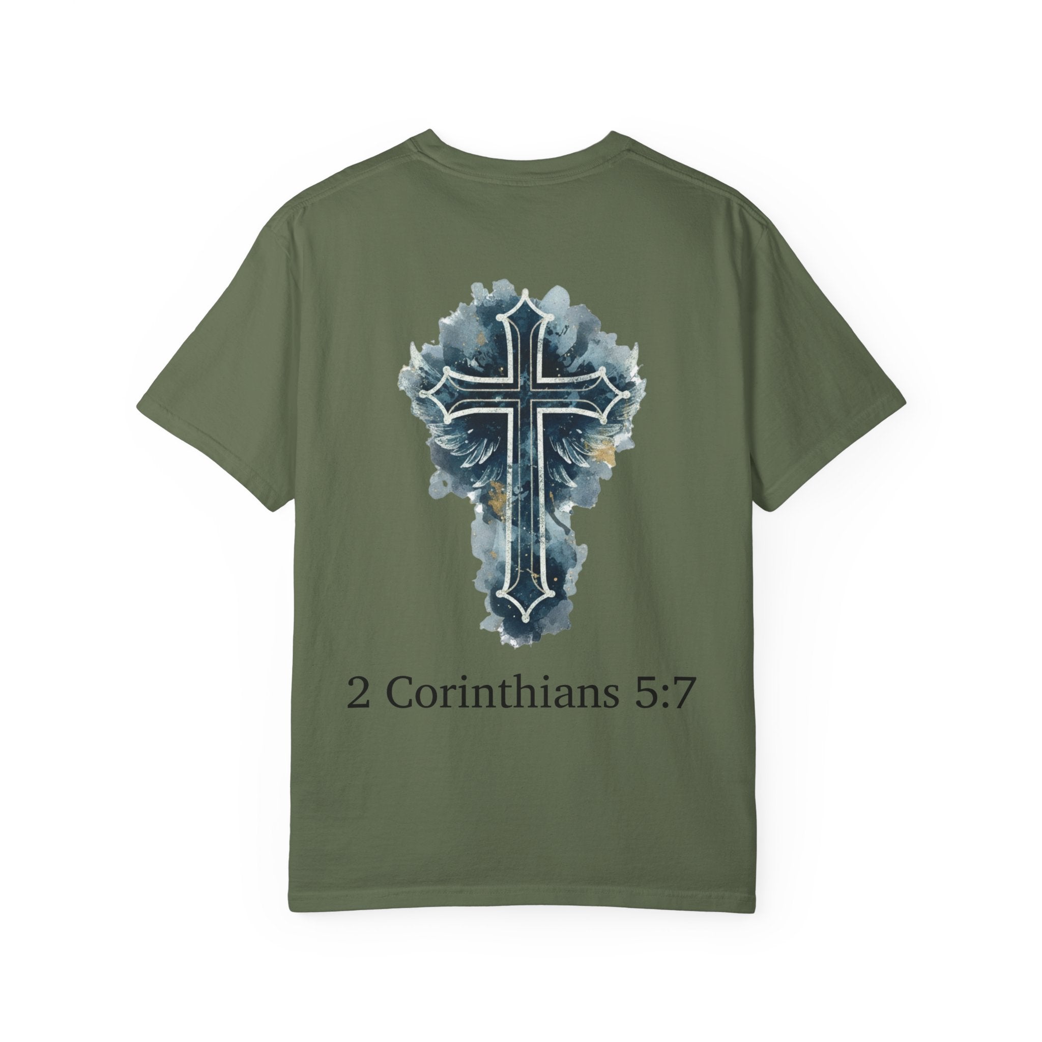 Faith-Inspired Lion Graphic Tee, Inspirational Christian T-Shirt, Unisex Walk by Faith Shirt, Biblical Quote Apparel, Gift for Believers