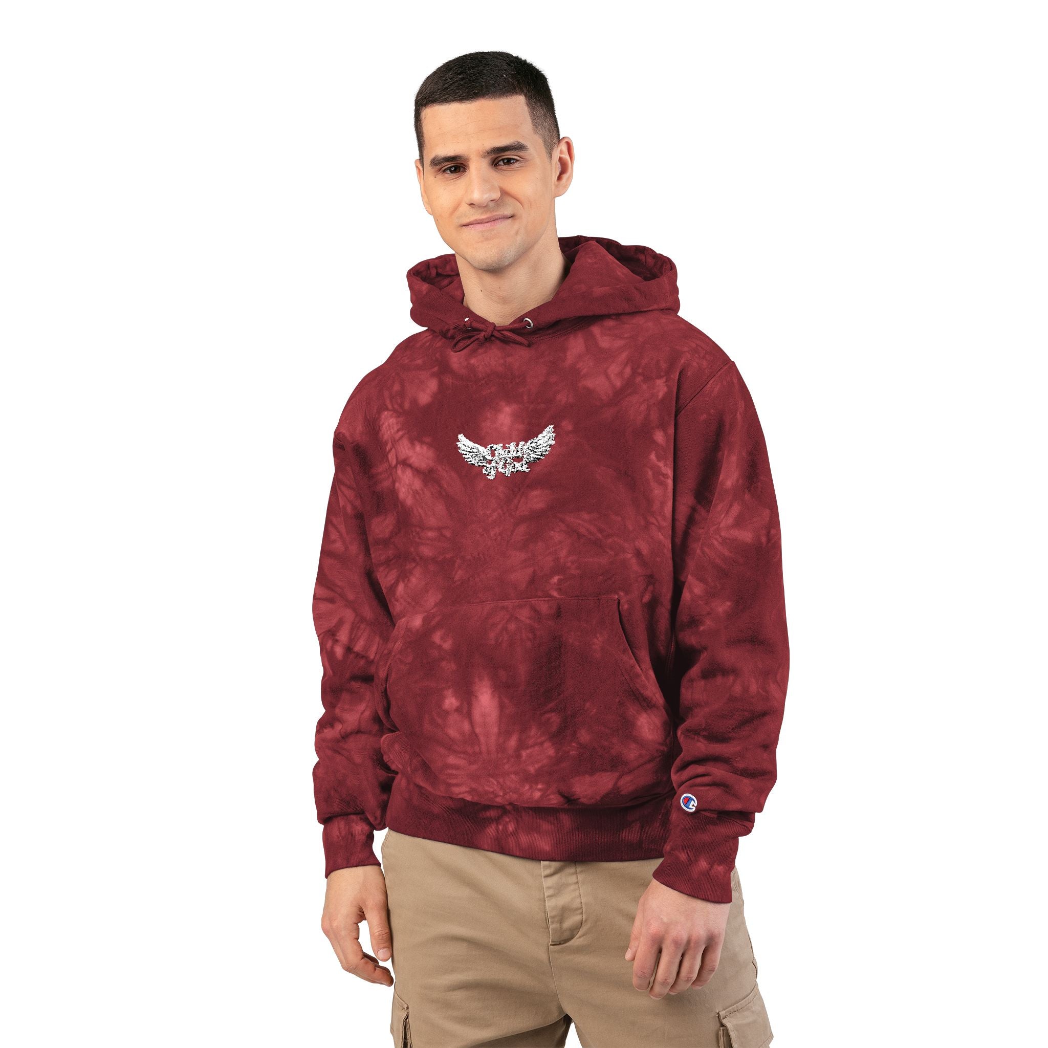 Tie-Dye Champion Hoodie with Embroidery