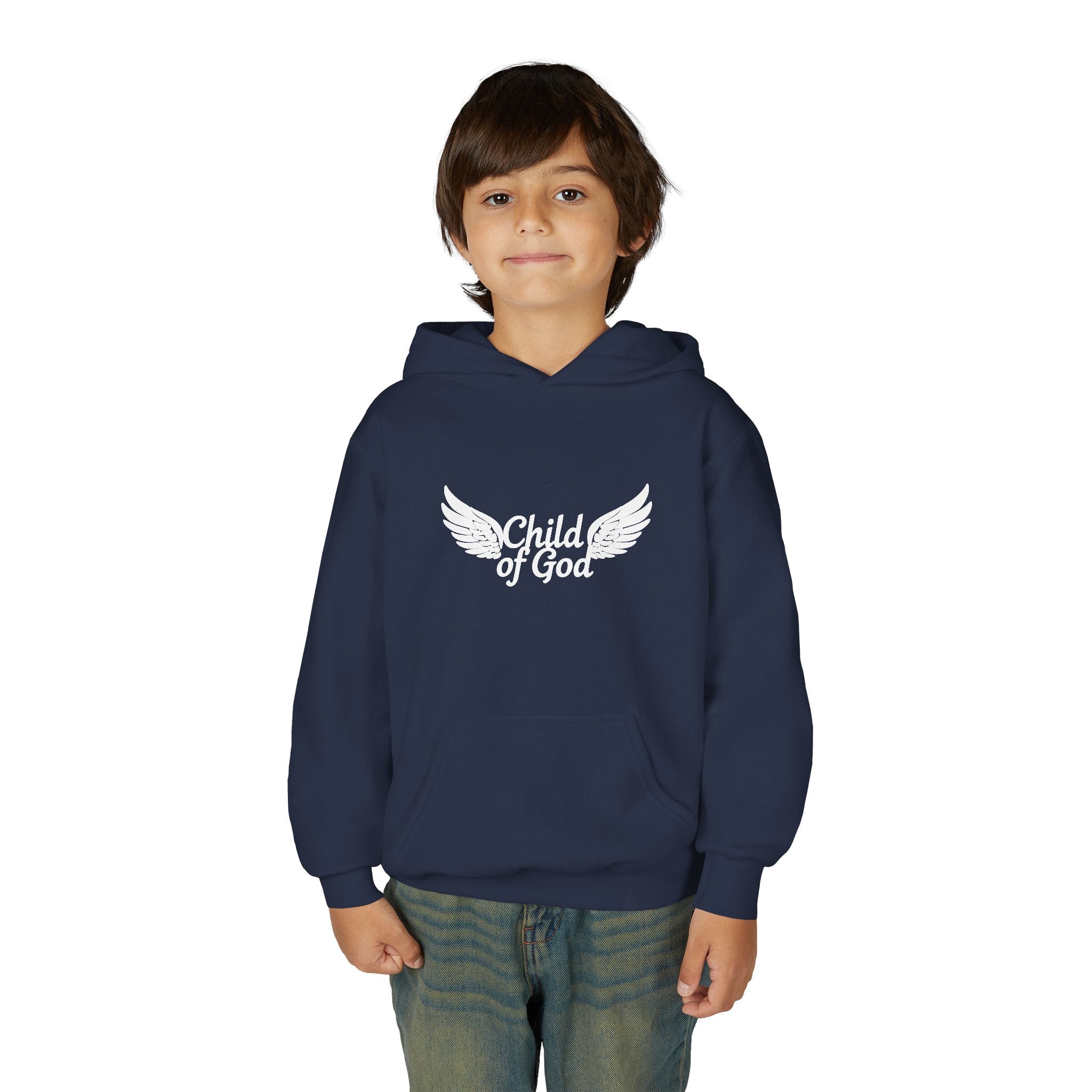 Child of God Youth Hoodie with Wings Design