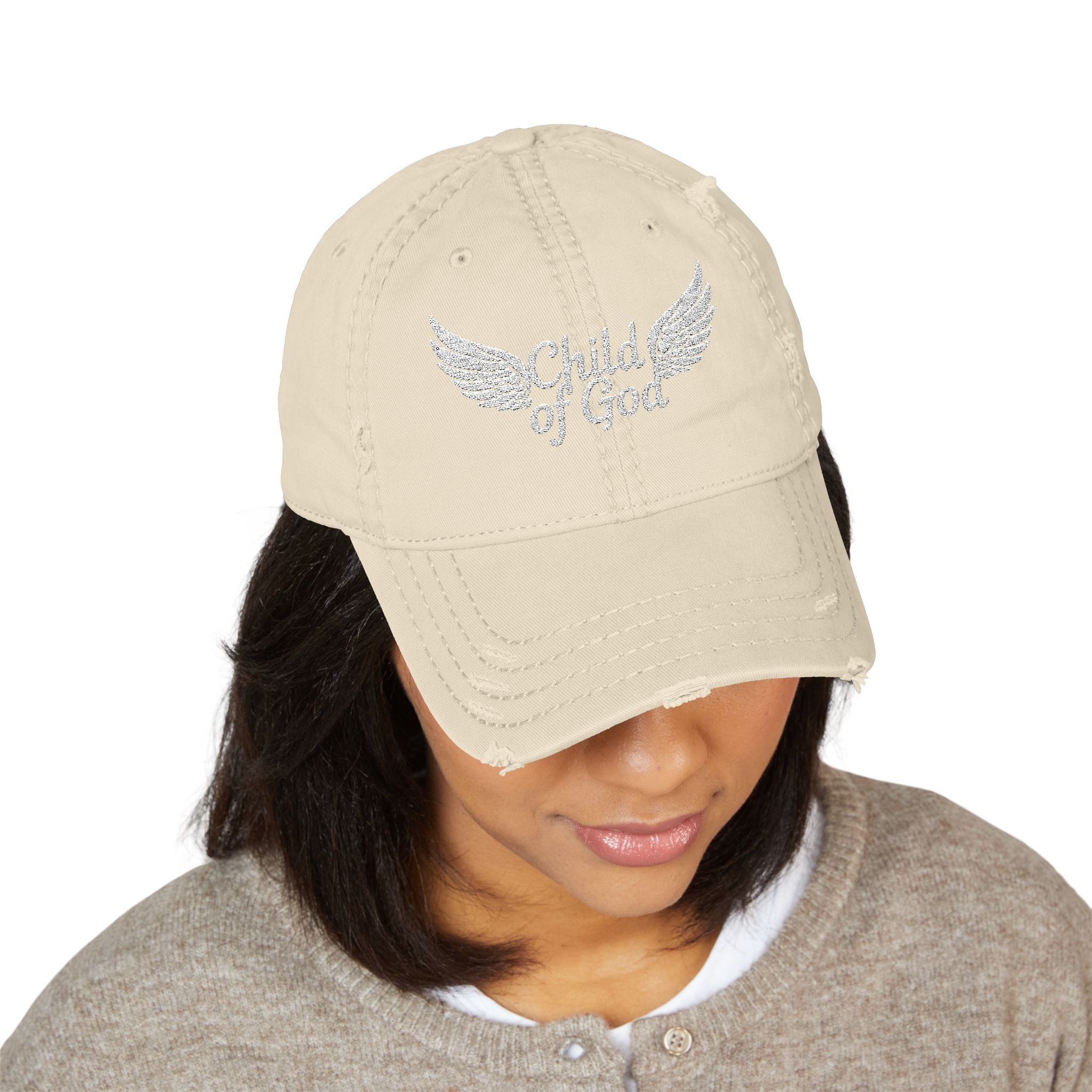 Embroidered Distressed Dad Hat - 'Child of God'
