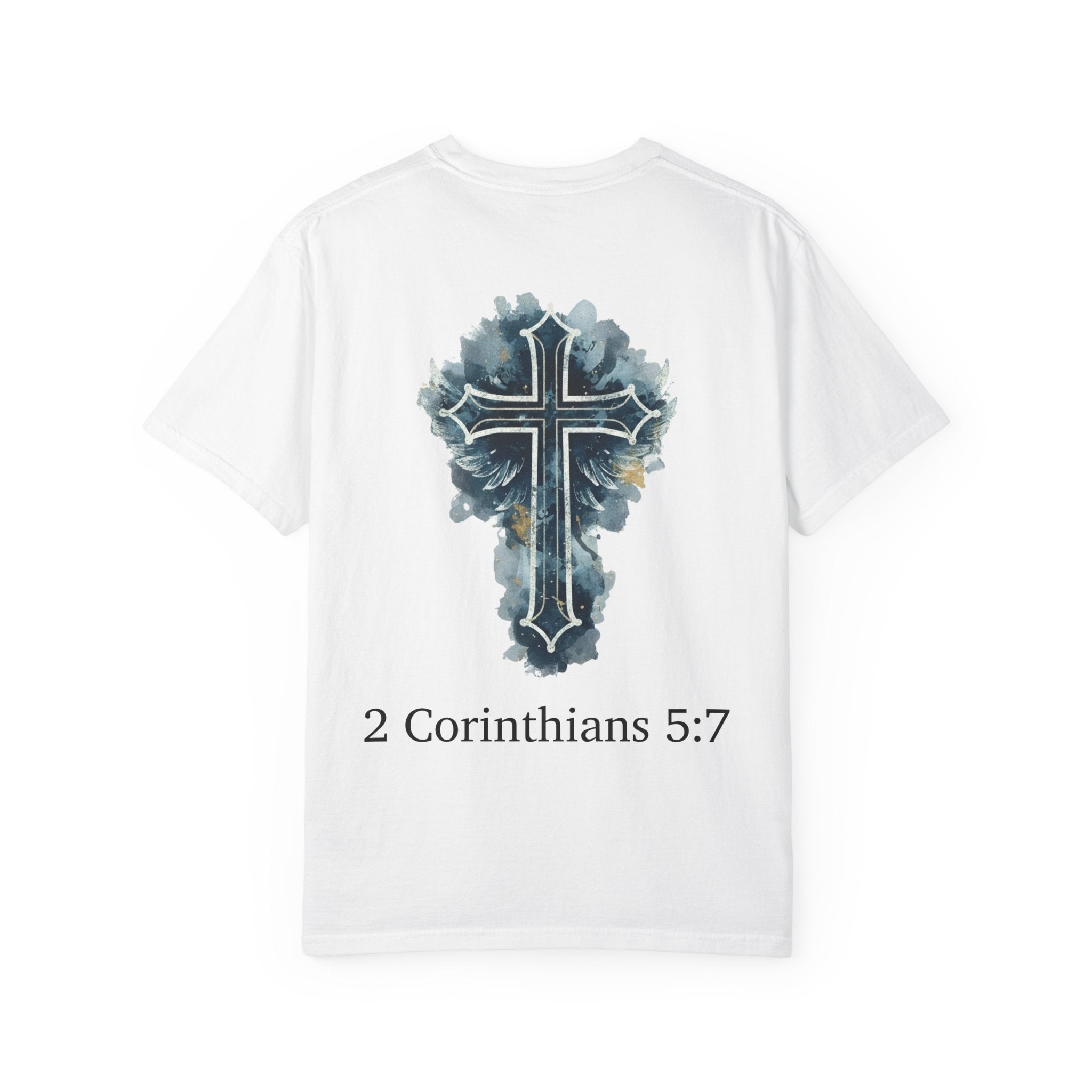 Faith-Inspired Lion Graphic Tee, Inspirational Christian T-Shirt, Unisex Walk by Faith Shirt, Biblical Quote Apparel, Gift for Believers