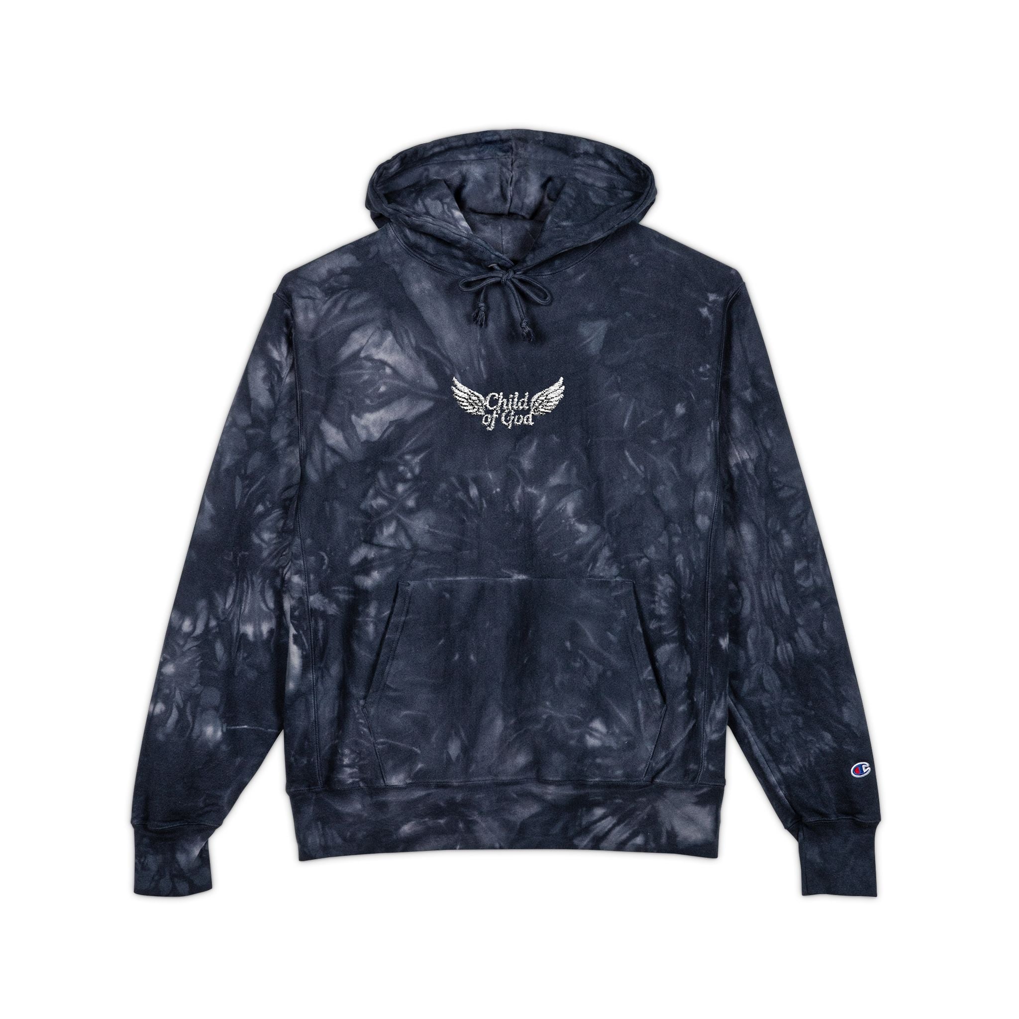 Tie-Dye Champion Hoodie with Embroidery