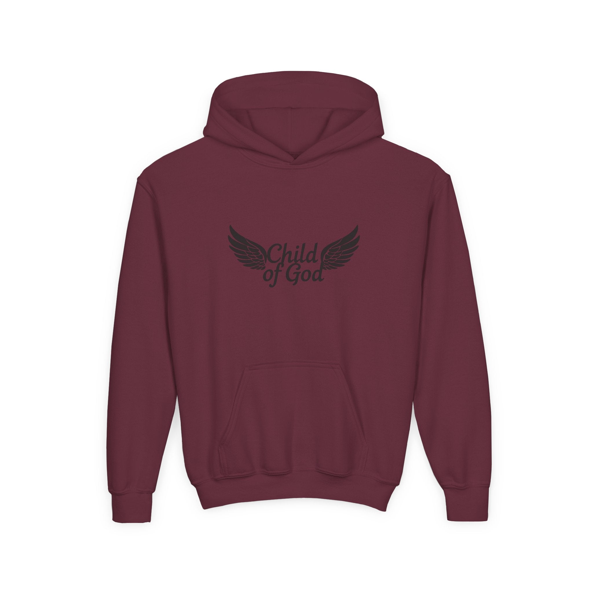 Child of God Youth Hoodie with Wings Design