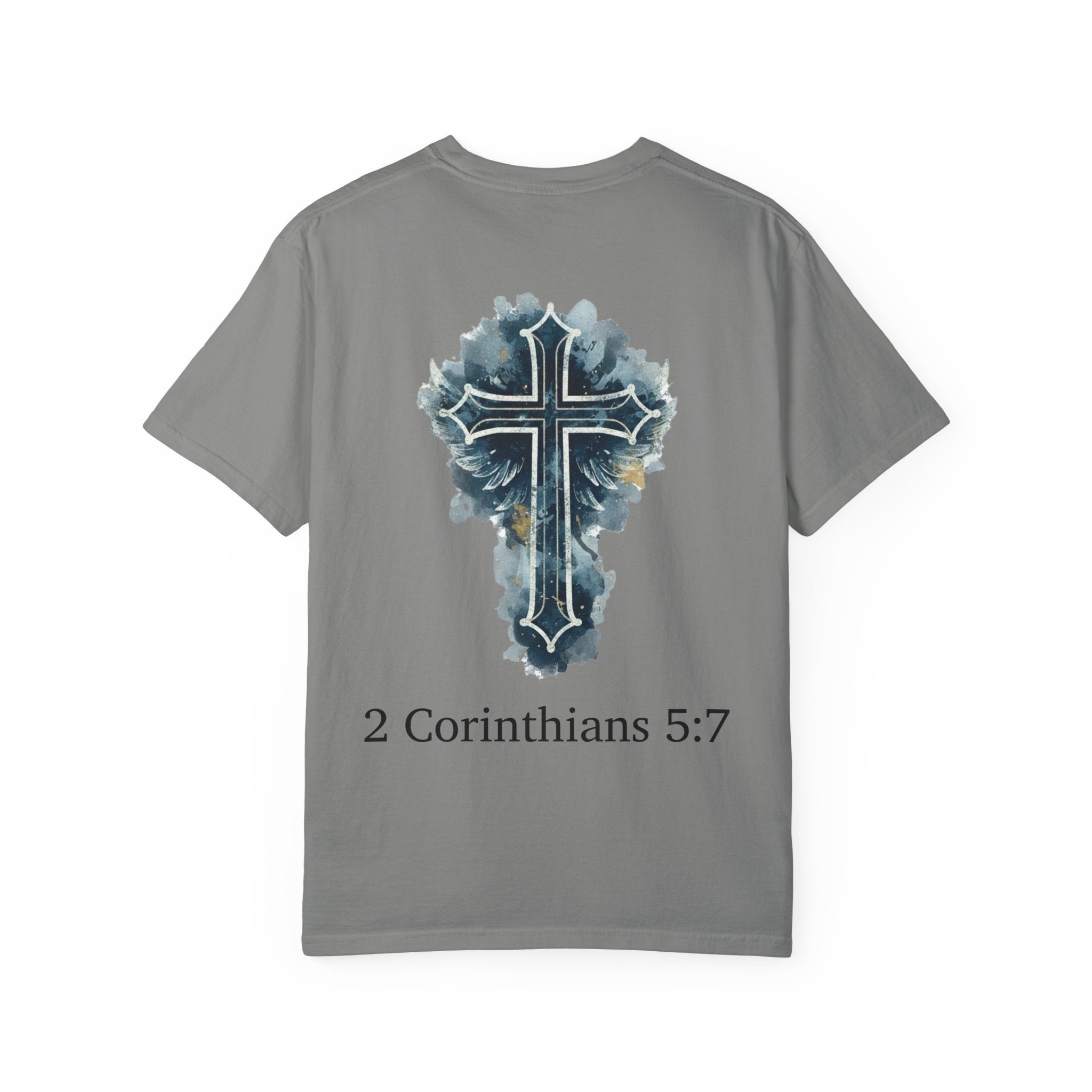 Faith-Inspired Lion Graphic Tee, Inspirational Christian T-Shirt, Unisex Walk by Faith Shirt, Biblical Quote Apparel, Gift for Believers