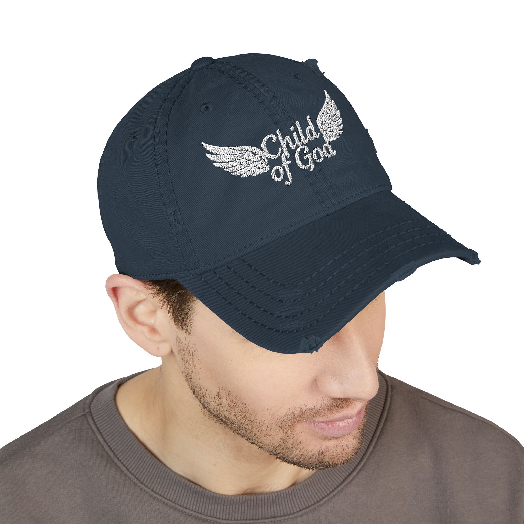 Embroidered Distressed Dad Hat - 'Child of God'
