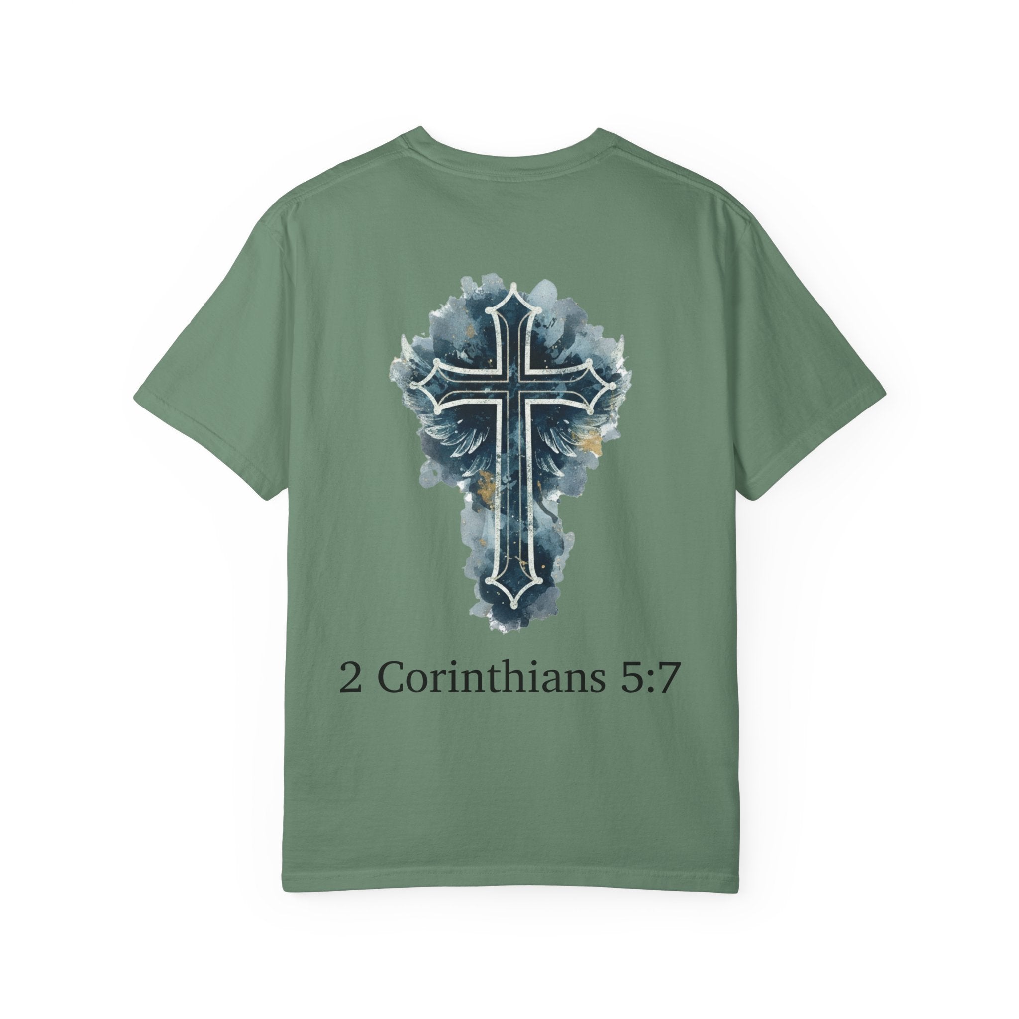 Faith-Inspired Lion Graphic Tee, Inspirational Christian T-Shirt, Unisex Walk by Faith Shirt, Biblical Quote Apparel, Gift for Believers