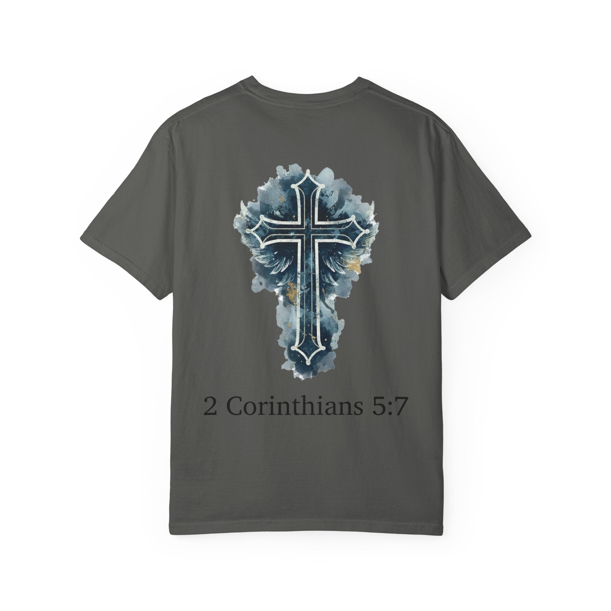 Faith-Inspired Lion Graphic Tee, Inspirational Christian T-Shirt, Unisex Walk by Faith Shirt, Biblical Quote Apparel, Gift for Believers