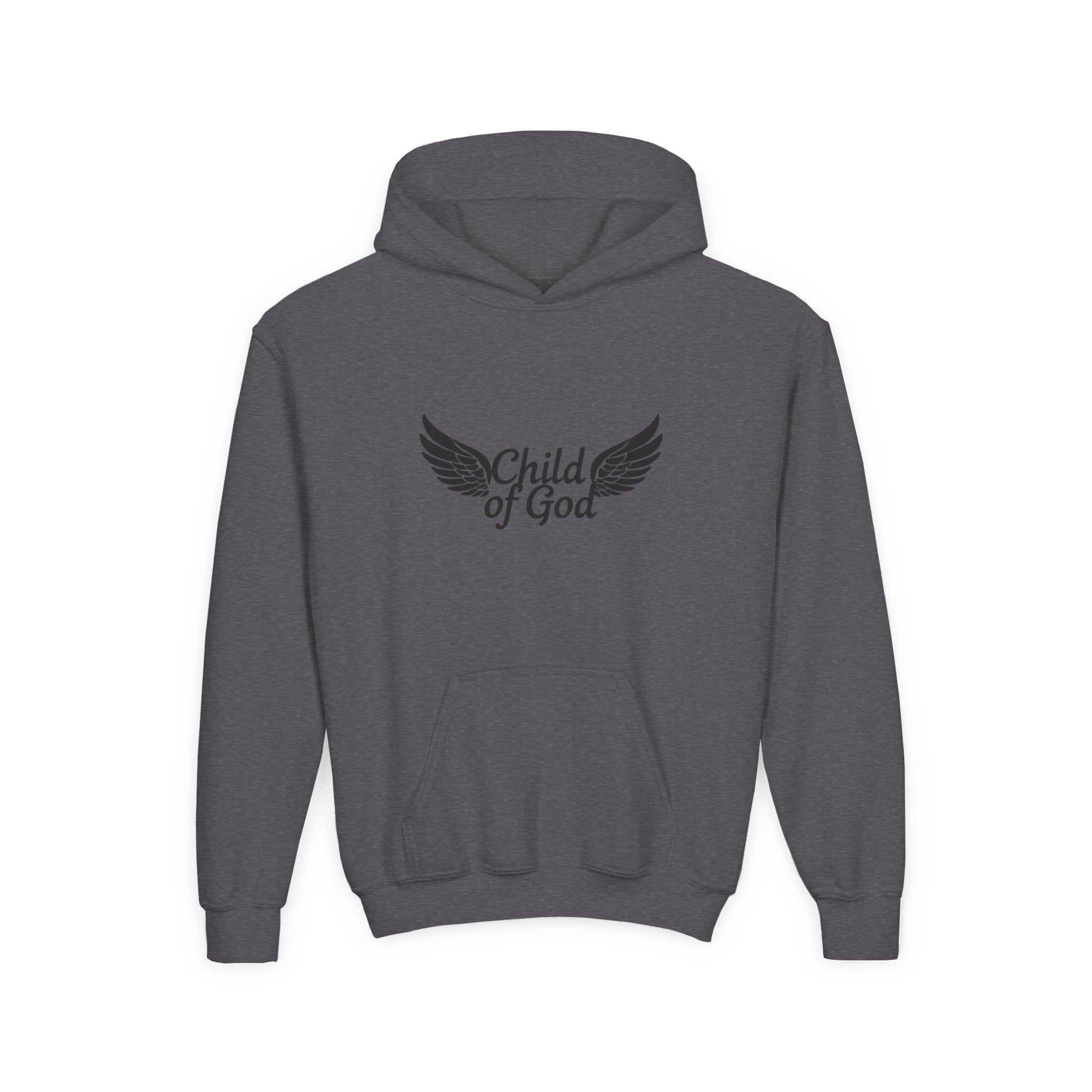Child of God Youth Hoodie with Wings Design