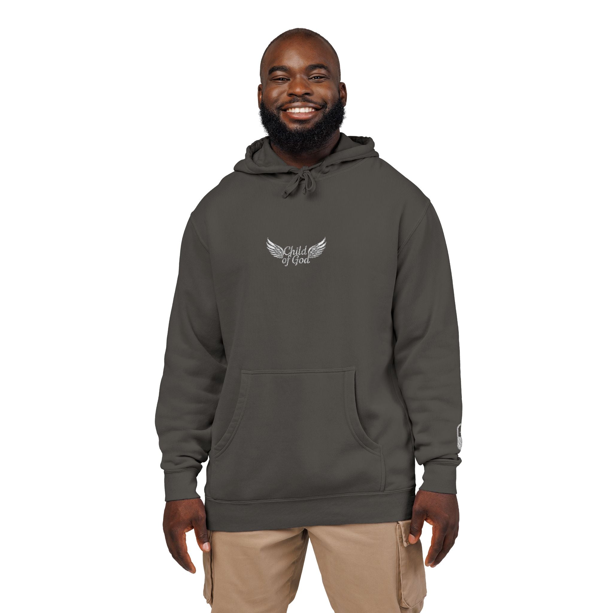 Embroidered Wings Unisex Pigment-Dyed Hoodie