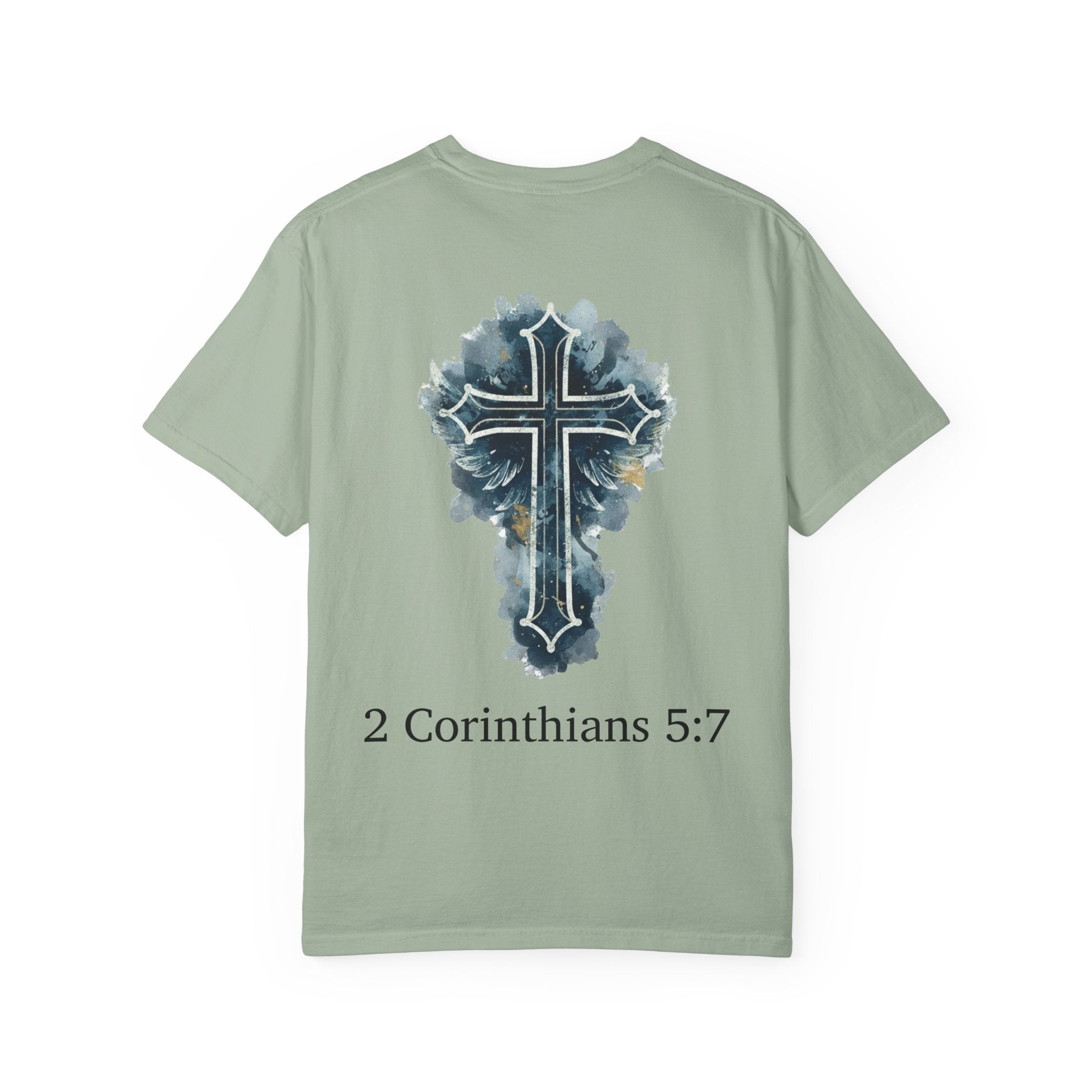 Faith-Inspired Lion Graphic Tee, Inspirational Christian T-Shirt, Unisex Walk by Faith Shirt, Biblical Quote Apparel, Gift for Believers