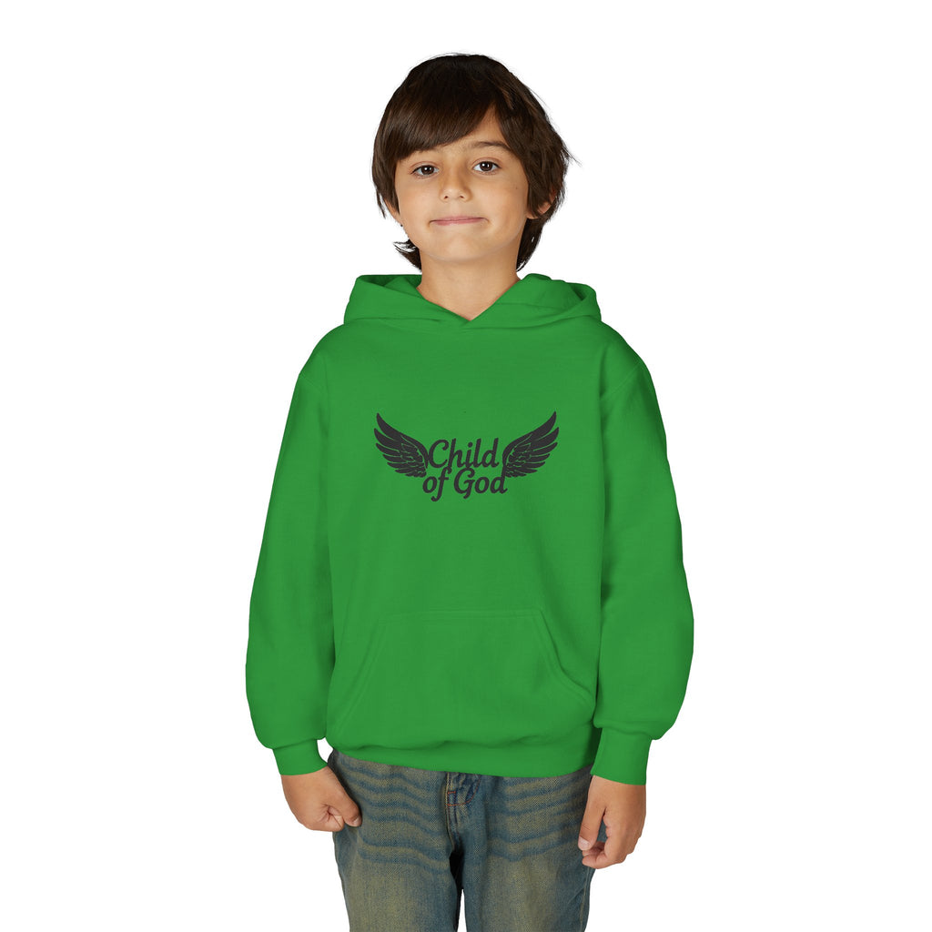 Child of God Youth Hoodie with Wings Design