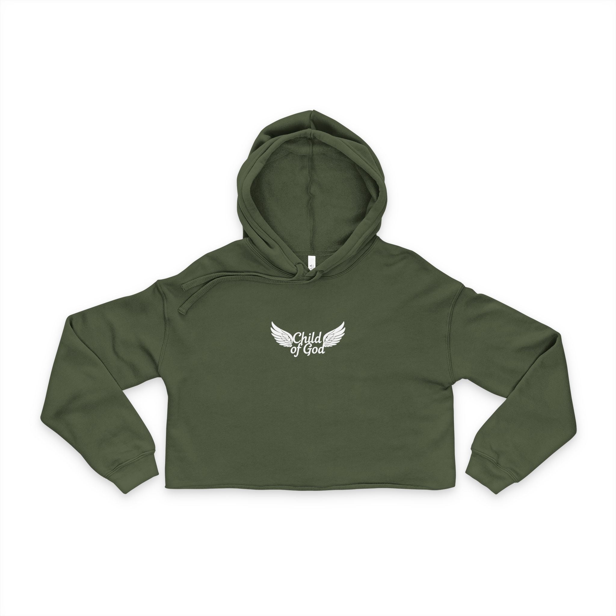 Black Women's Cropped Hoodie with Angel Wings | "Child of God"