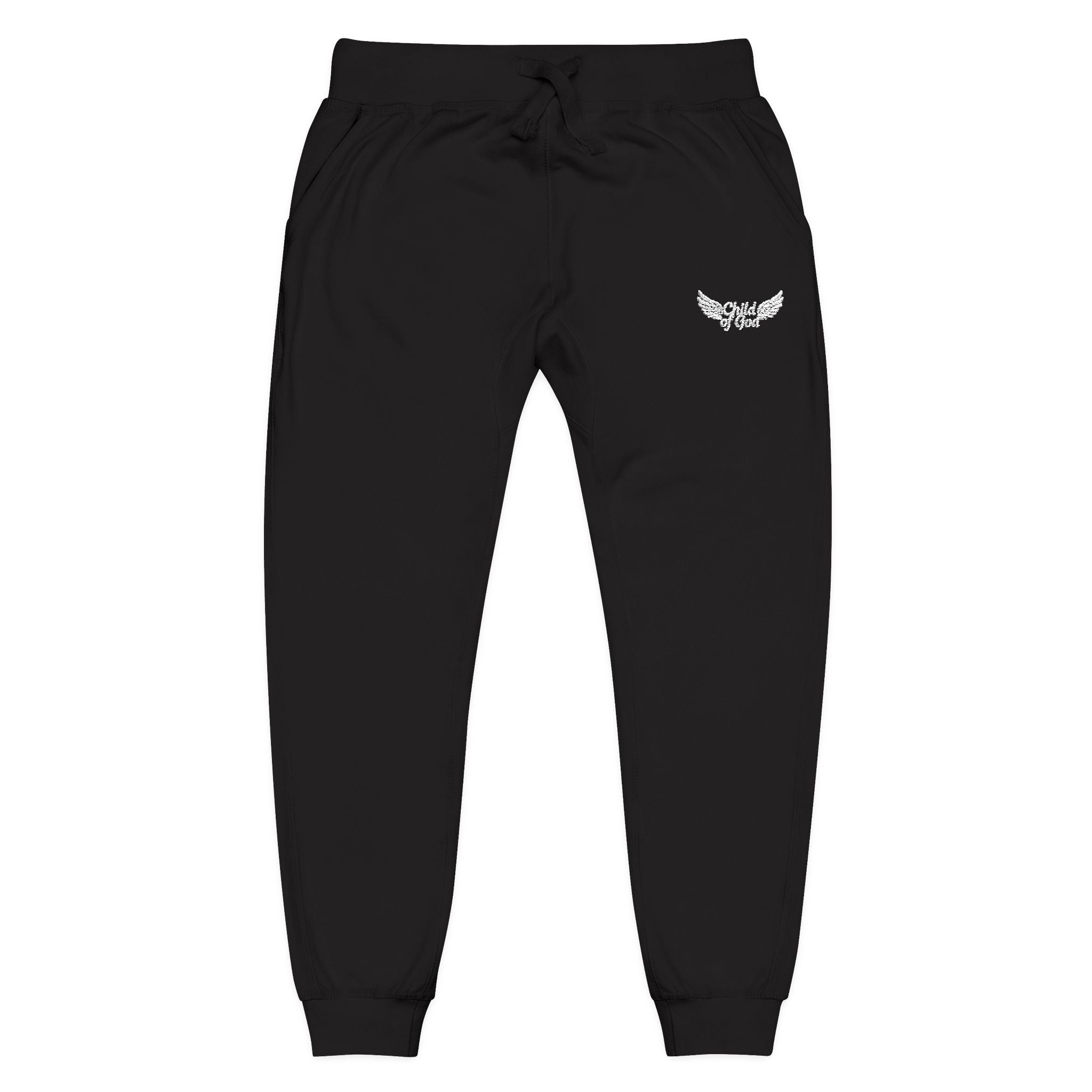 Embroidered Unisex Fleece Sweatpants - Cozy Comfort for Everyday Style