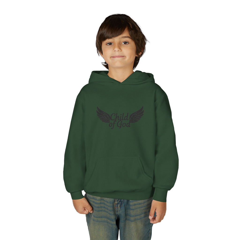Child of God Youth Hoodie with Wings Design