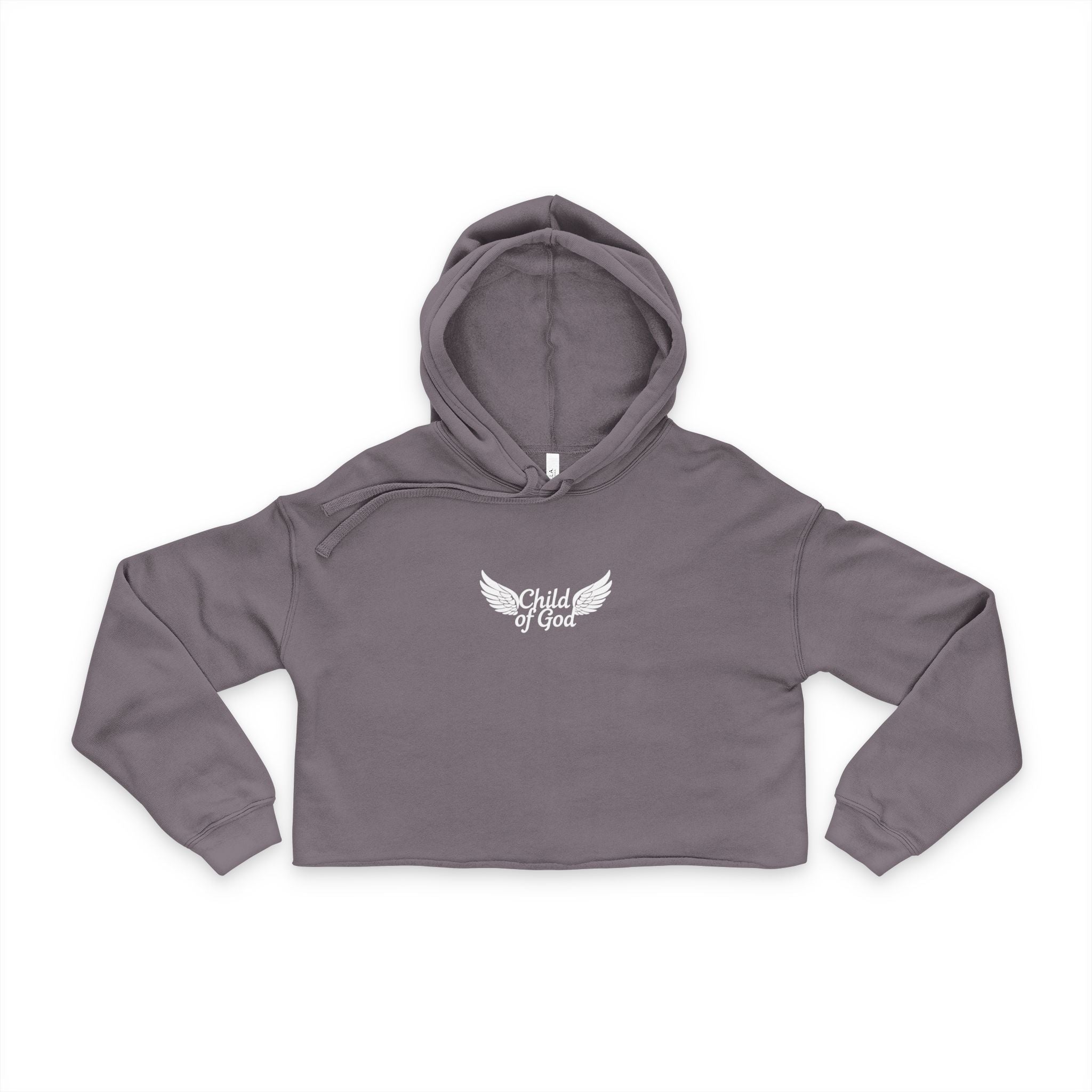Black Women's Cropped Hoodie with Angel Wings | "Child of God"