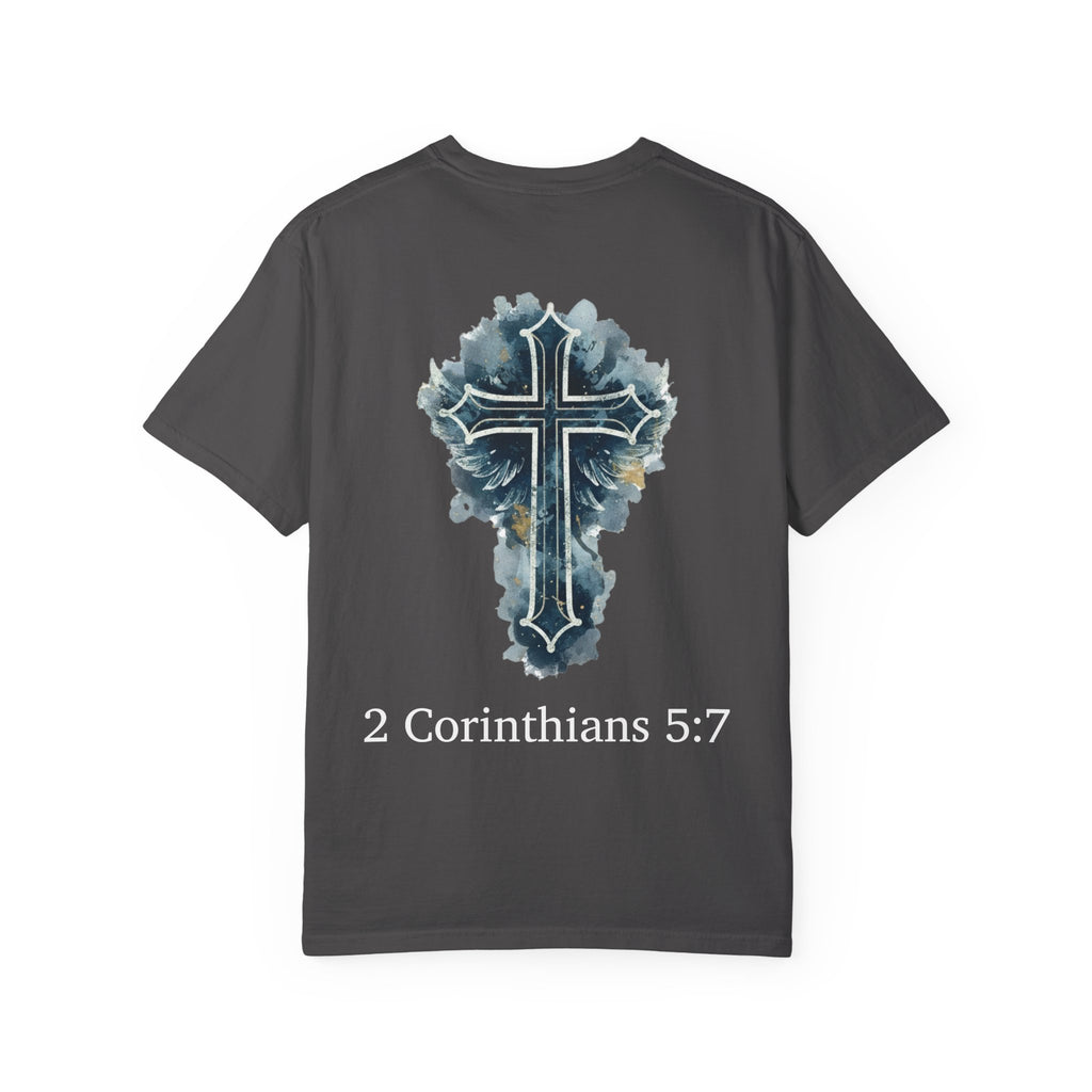 Faith-Inspired Lion Graphic Tee, Inspirational Christian T-Shirt, Unisex Walk by Faith Shirt, Biblical Quote Apparel, Gift for Believers