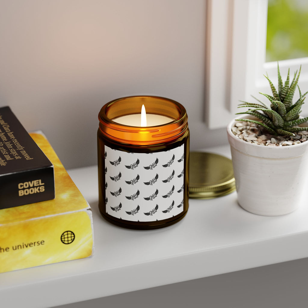 Aromatherapy Scented Candles - Coconut Apricot Wax (4oz, 9oz) with Elegant Feather Design