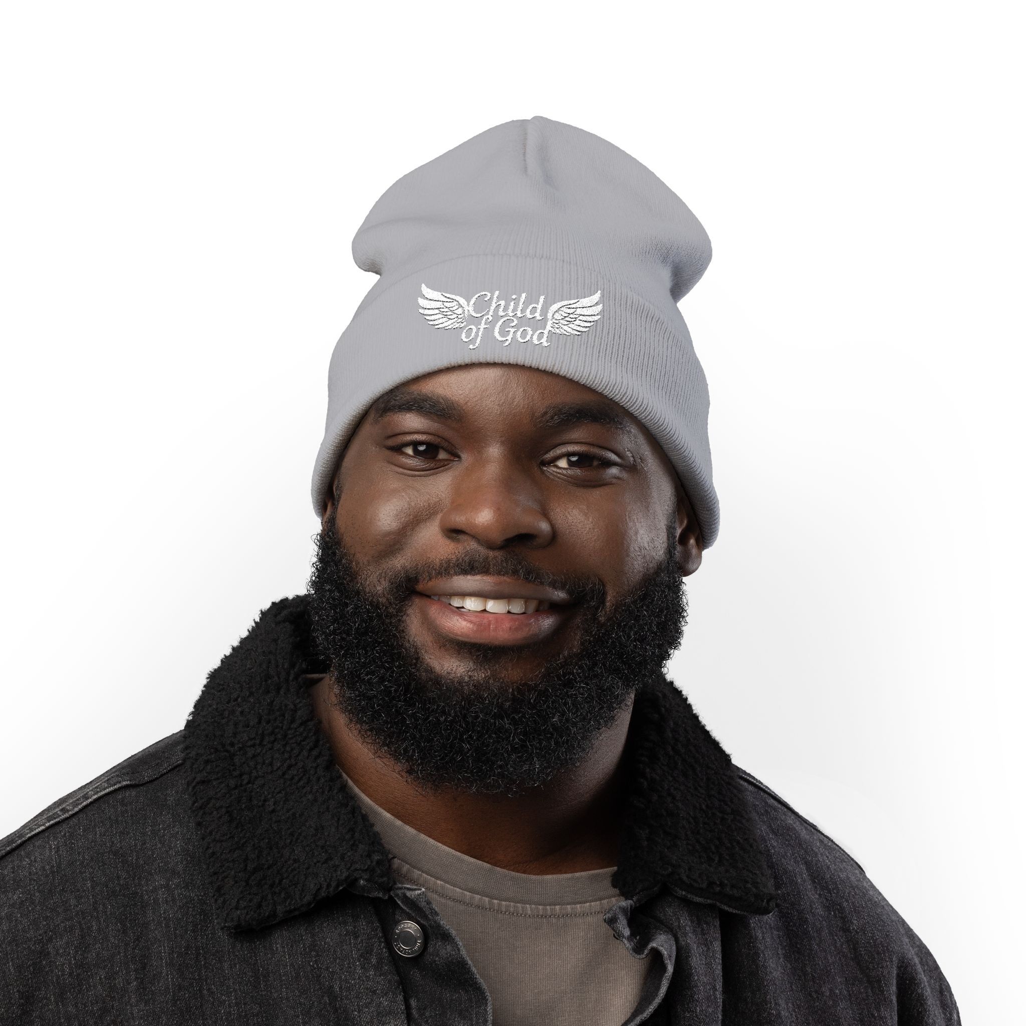 Embroidered Knit Beanie - Child of God Design