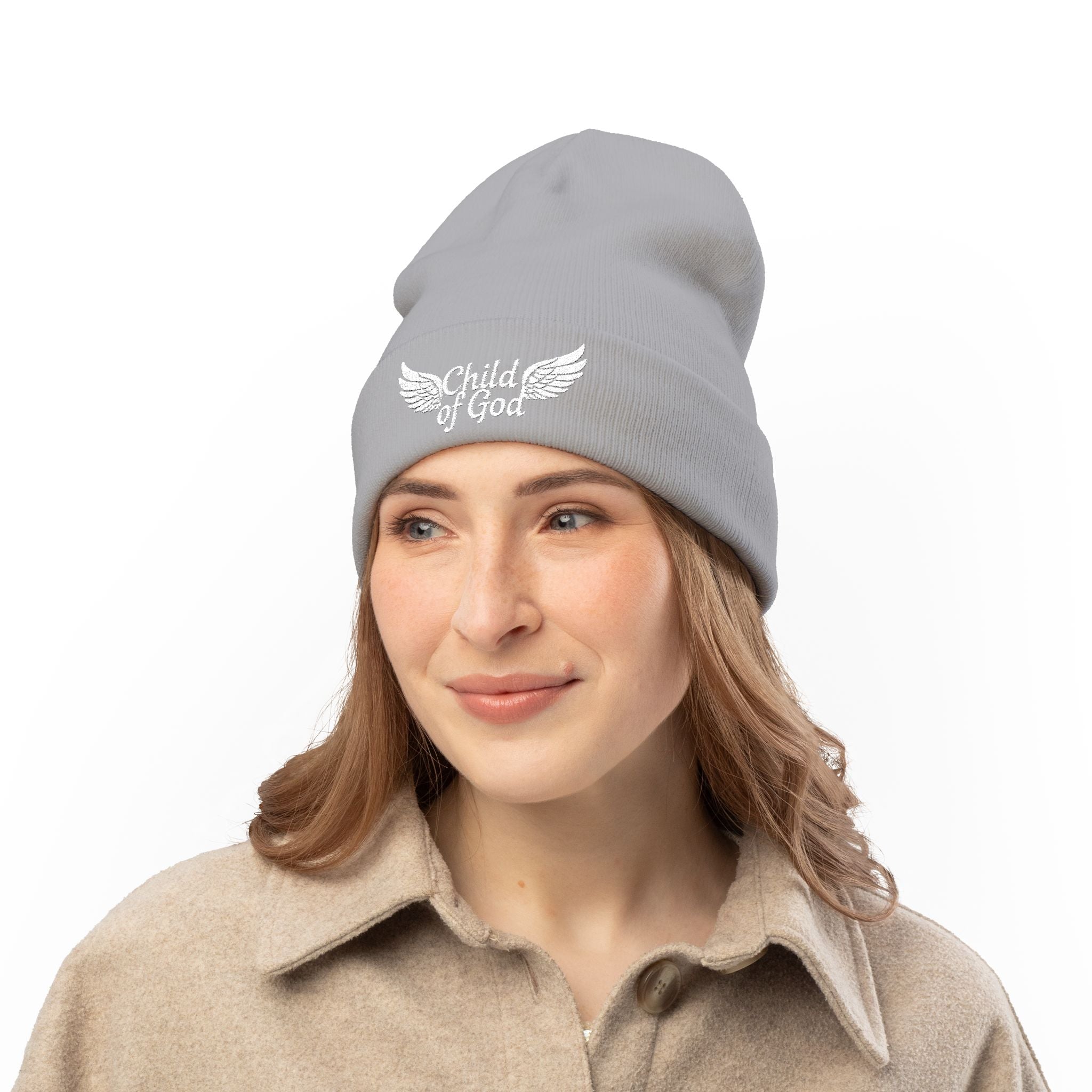 Embroidered Knit Beanie - Child of God Design