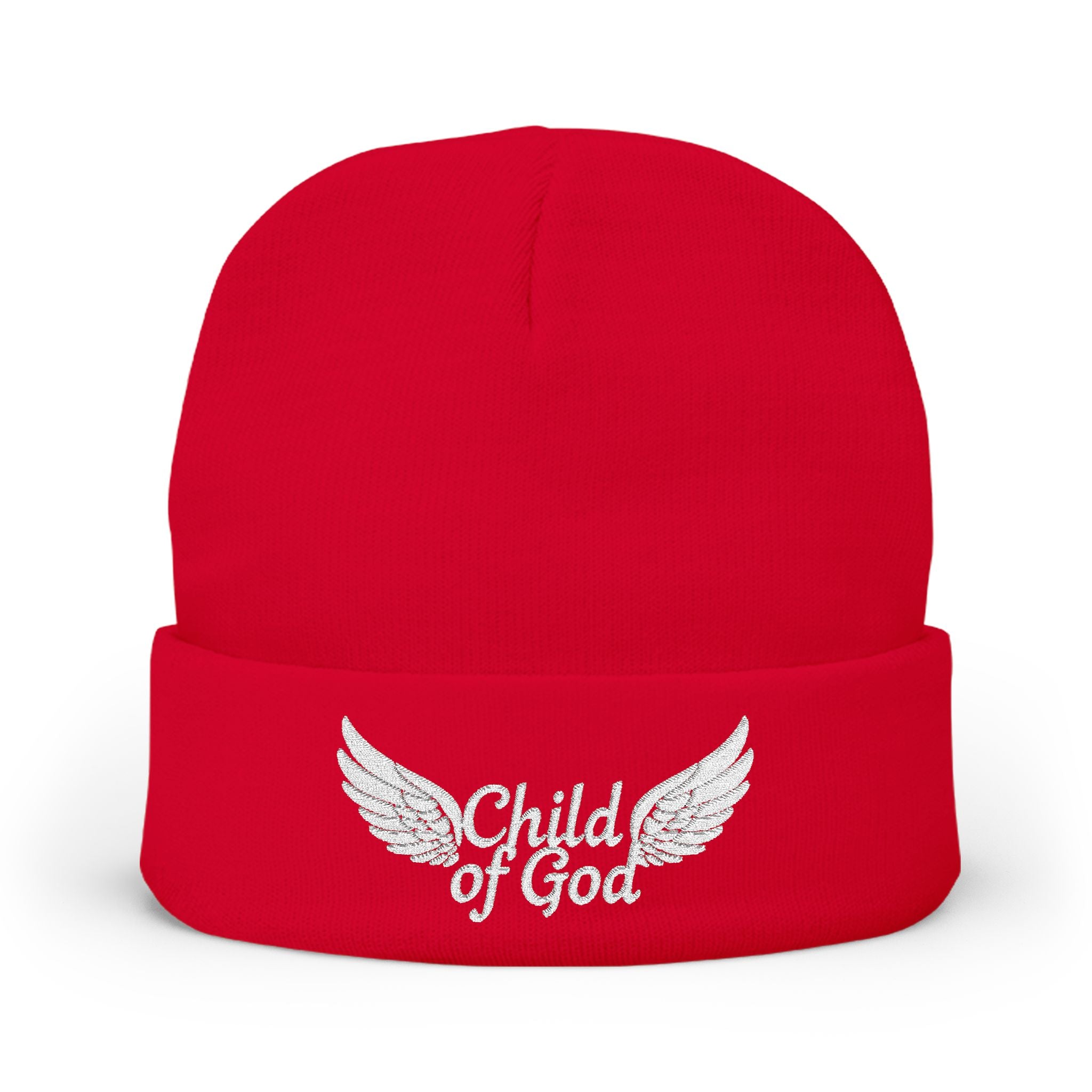Embroidered Knit Beanie - Child of God Design